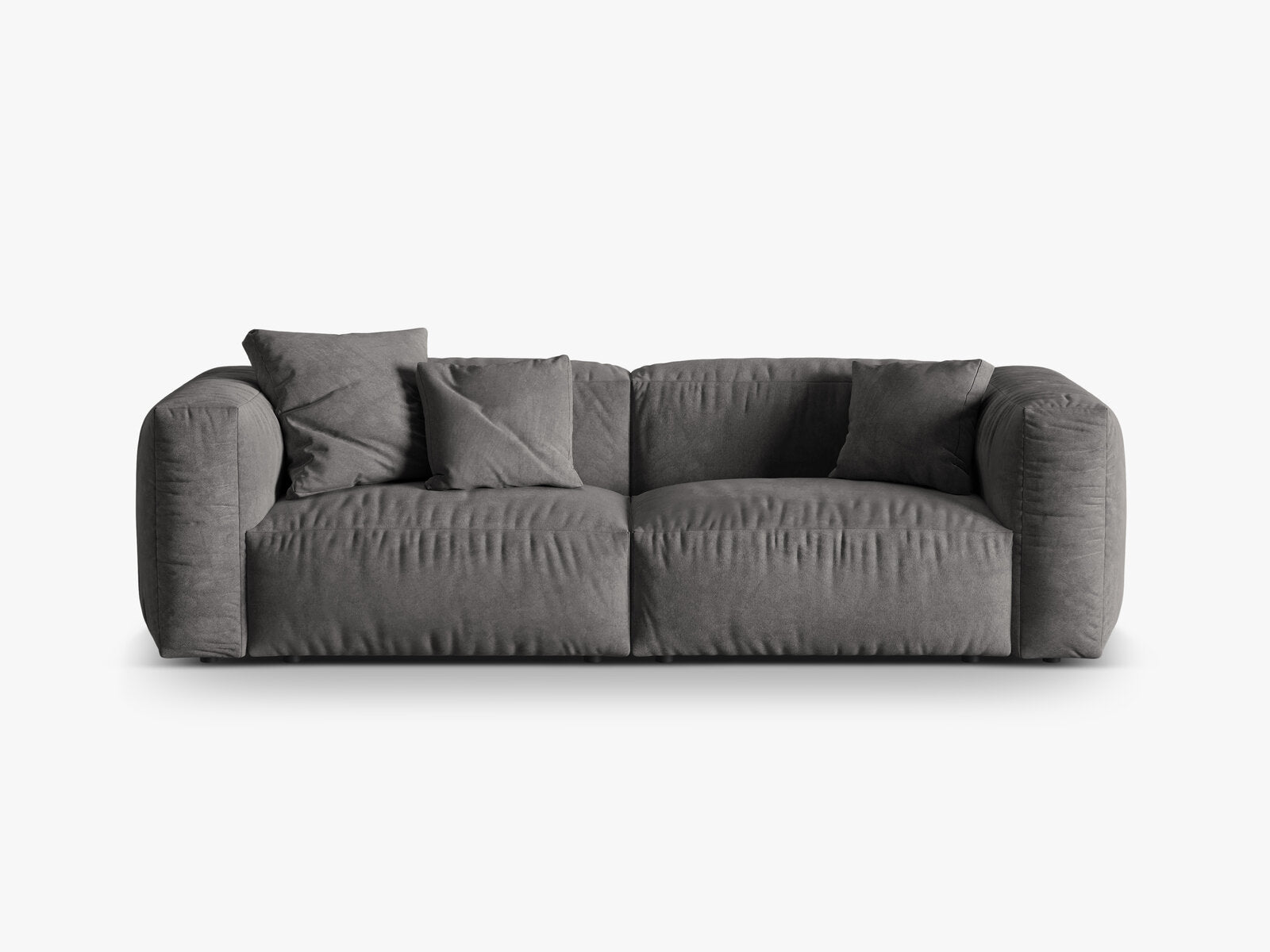 Micadoni Sofa Martina 3-Sitzer Samt Vogue Grau