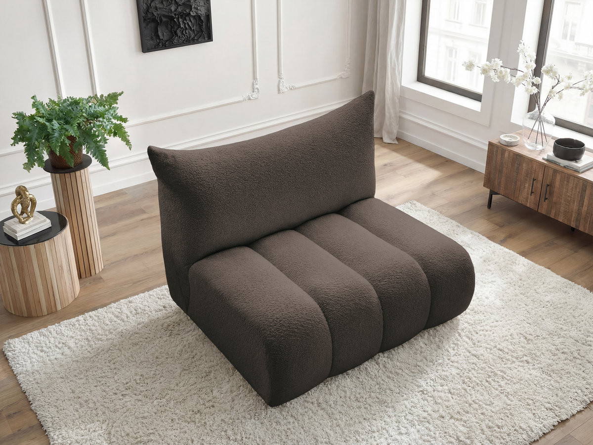 Bobochic Azra Sofamodul 2-Sitzer 120 × 112 cm Bouclé-Stoff Braun