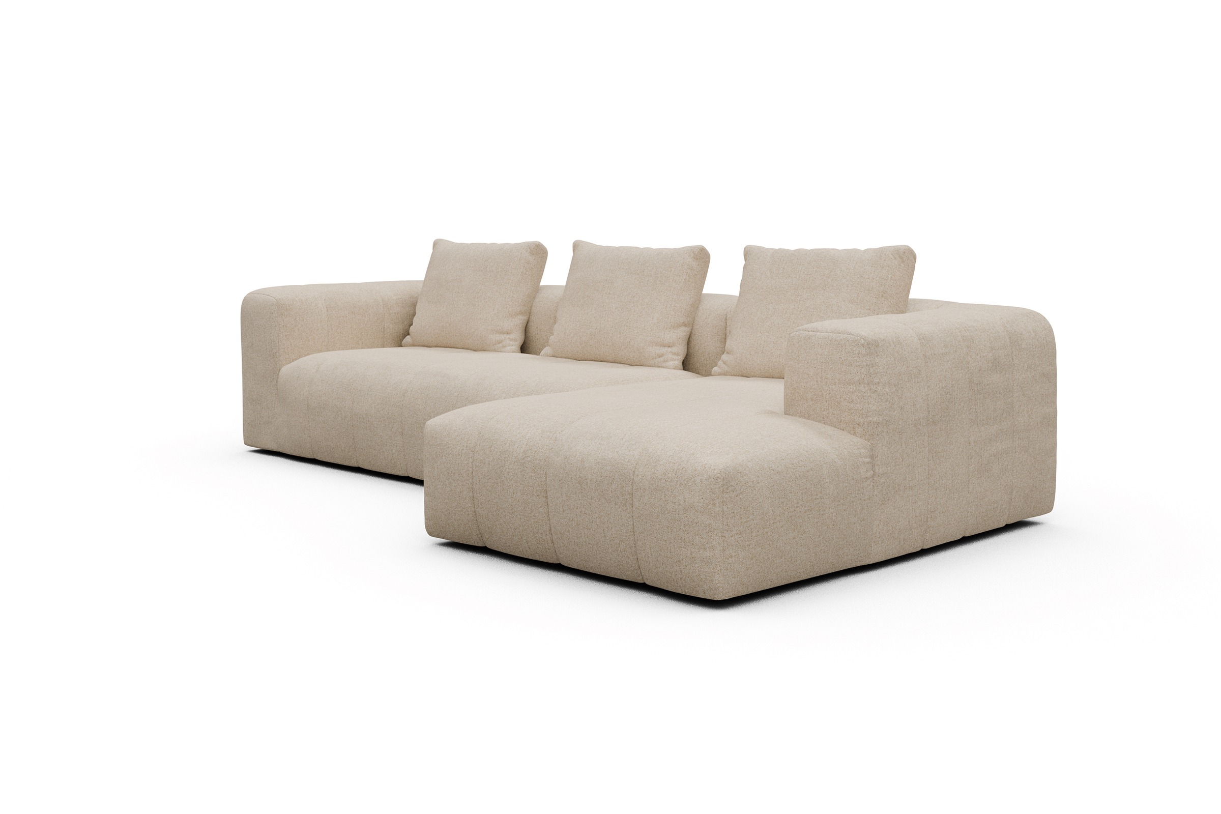 Ecksofa Hugo 2,5-Sitzer Armlehne links mit Chaiselongue Casone-Natural-Beige