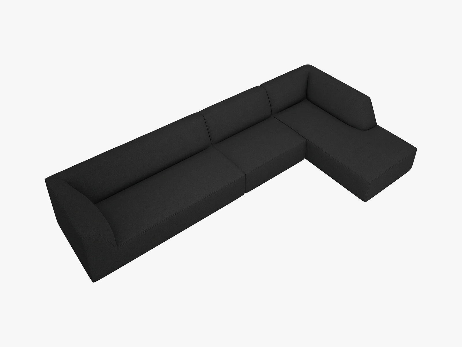 Micadoni Ecksofa Ruby 5-Sitzer Rechts Strukturierter Stoff Ottawa Schwarz