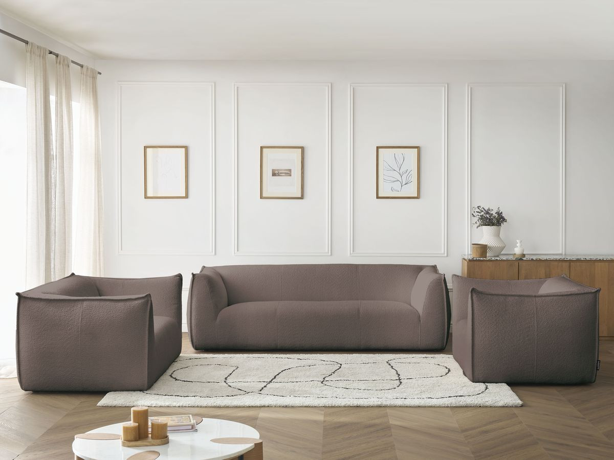 Bobochic Giorgia Sofa 5-Sitzer 534 × 100 cm Bouclé-Stoff Braun