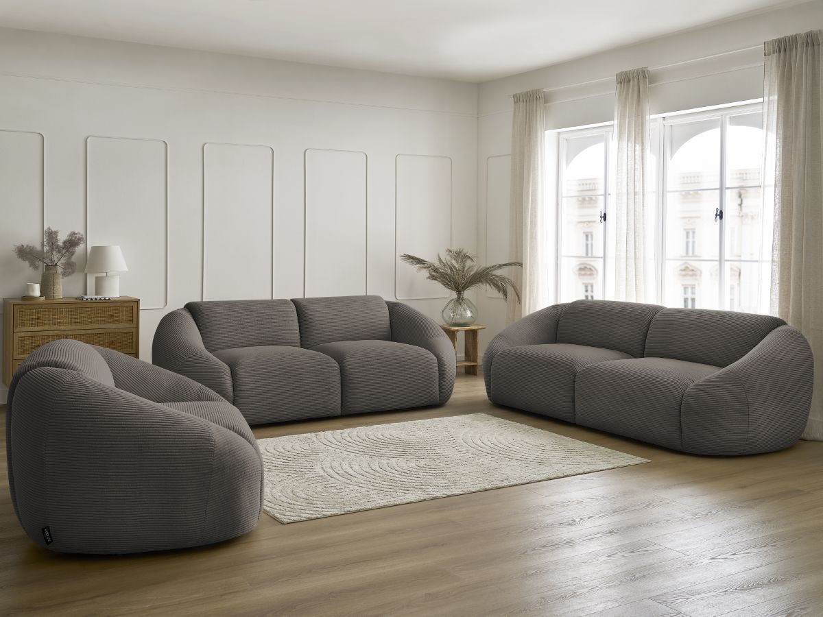 Bobochic Tina Sofa 6-Sitzer Cordsamt Taupe