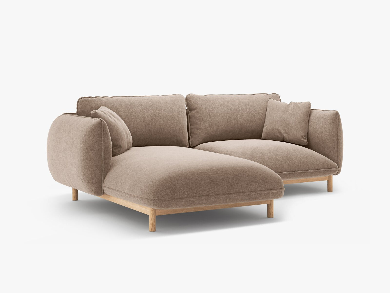 Micadoni Ada Ecksofa 3-Sitzer Links Strukturierter Stoff Wind Sand
