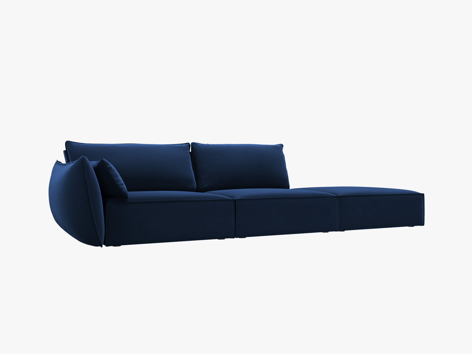 Micadoni Sofa Kaelle 4-Sitzer Rechts Samt Bluvel Königsblau