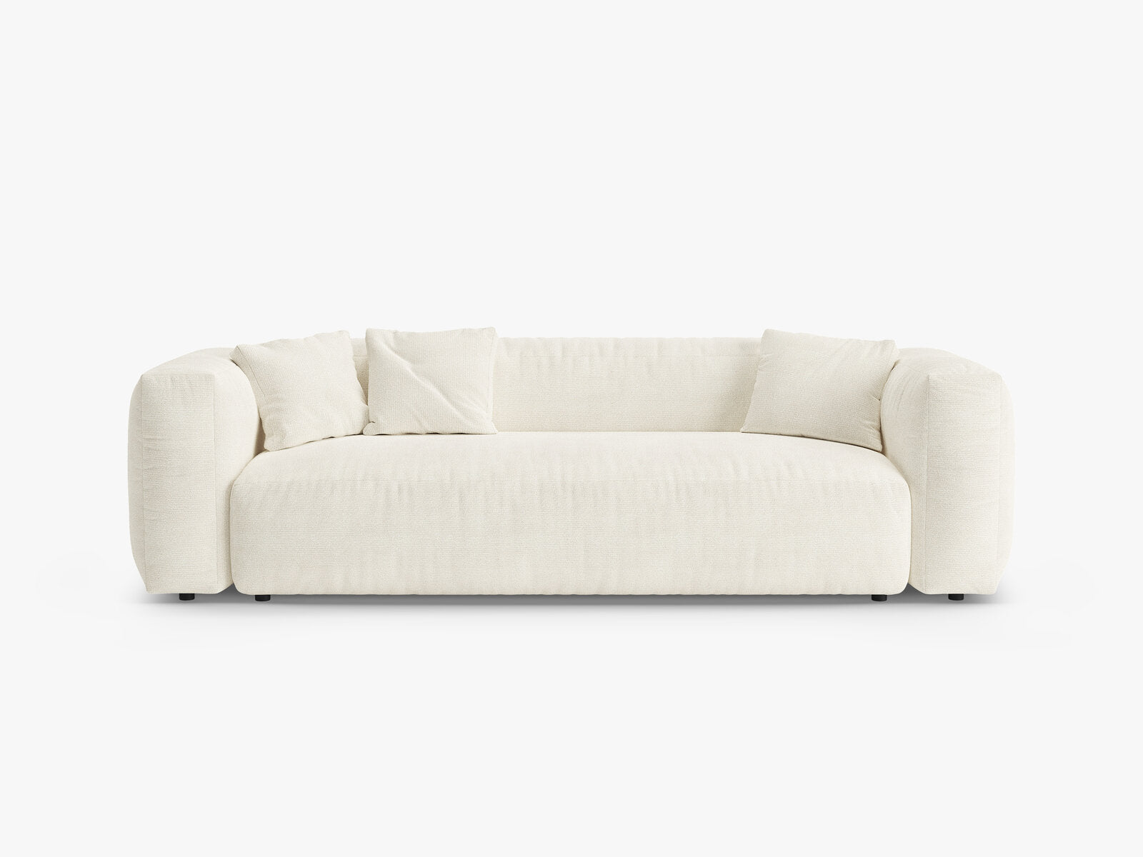 Micadoni Martina Schlafsofa 3-Sitzer Boucle Monet Elfenbein