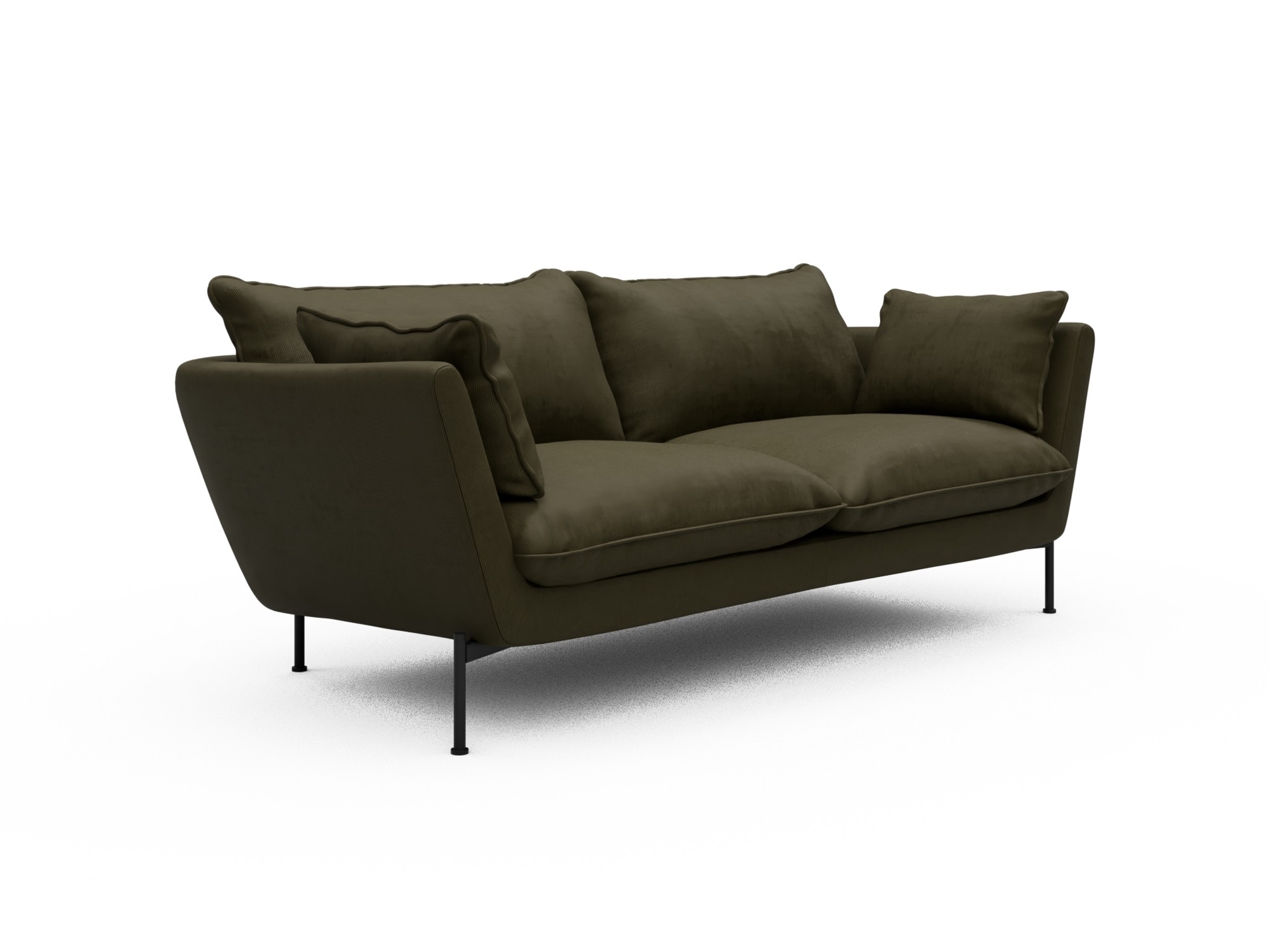 Skandi Home Sofa Anton Soft 2-Sitzer Cordufine-Pine-Green moebelfaktor