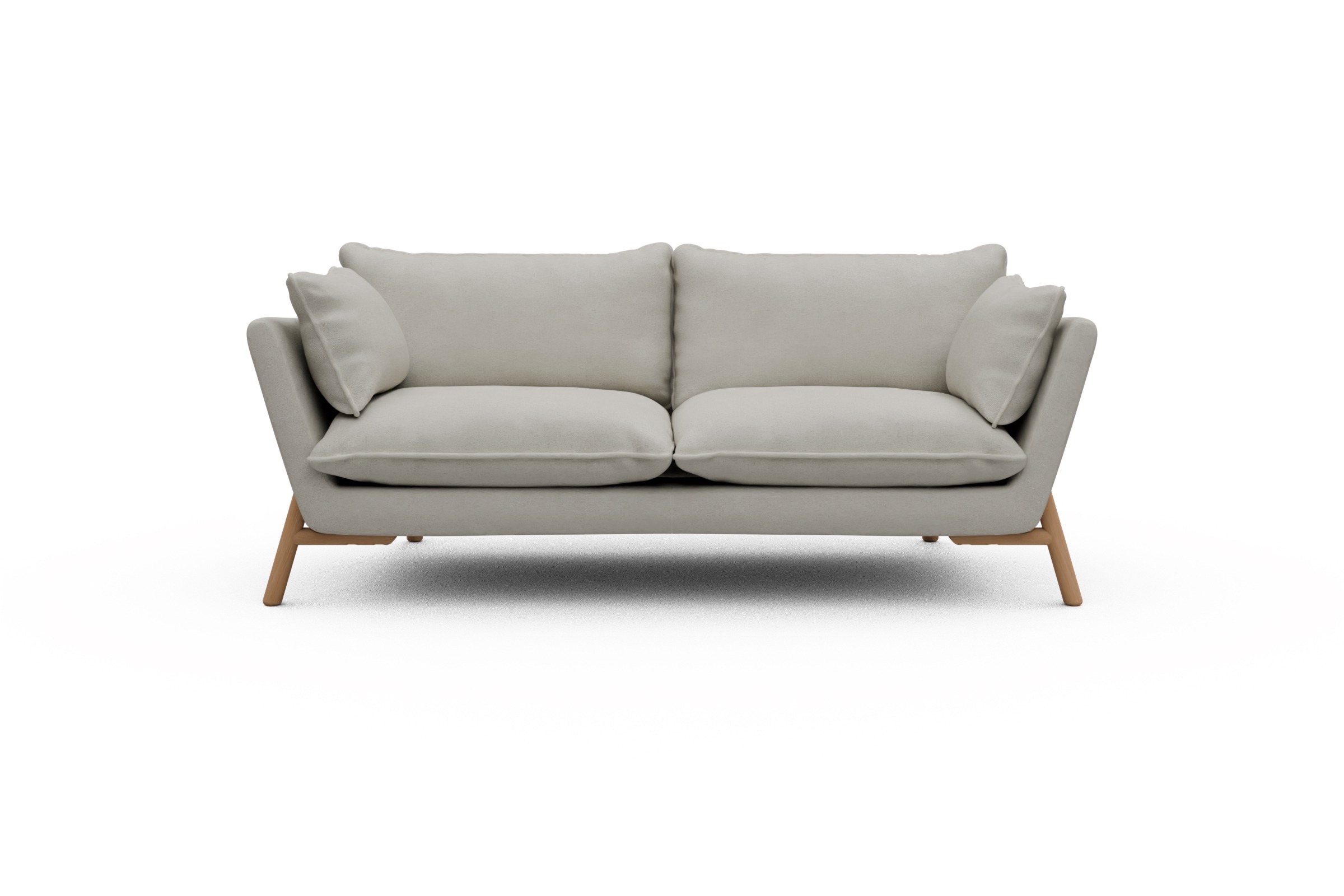 Skandi Home Sofa Emil PREMIUM 2-Sitzer Beinfarbe Eiche Natur Denari-Clean-Beige moebelfaktor