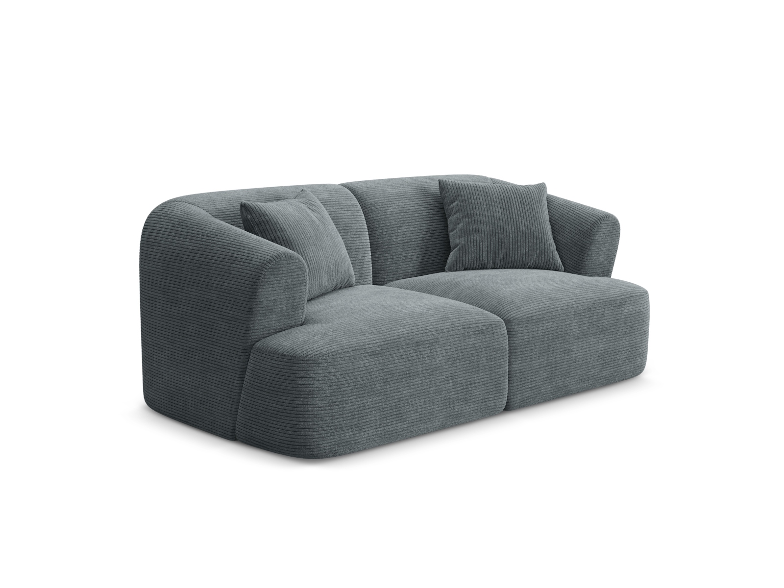 Cosmopolitan Design Sofa Campi 2-Sitzer Kord Lincoln D Dunkelgrau Melange