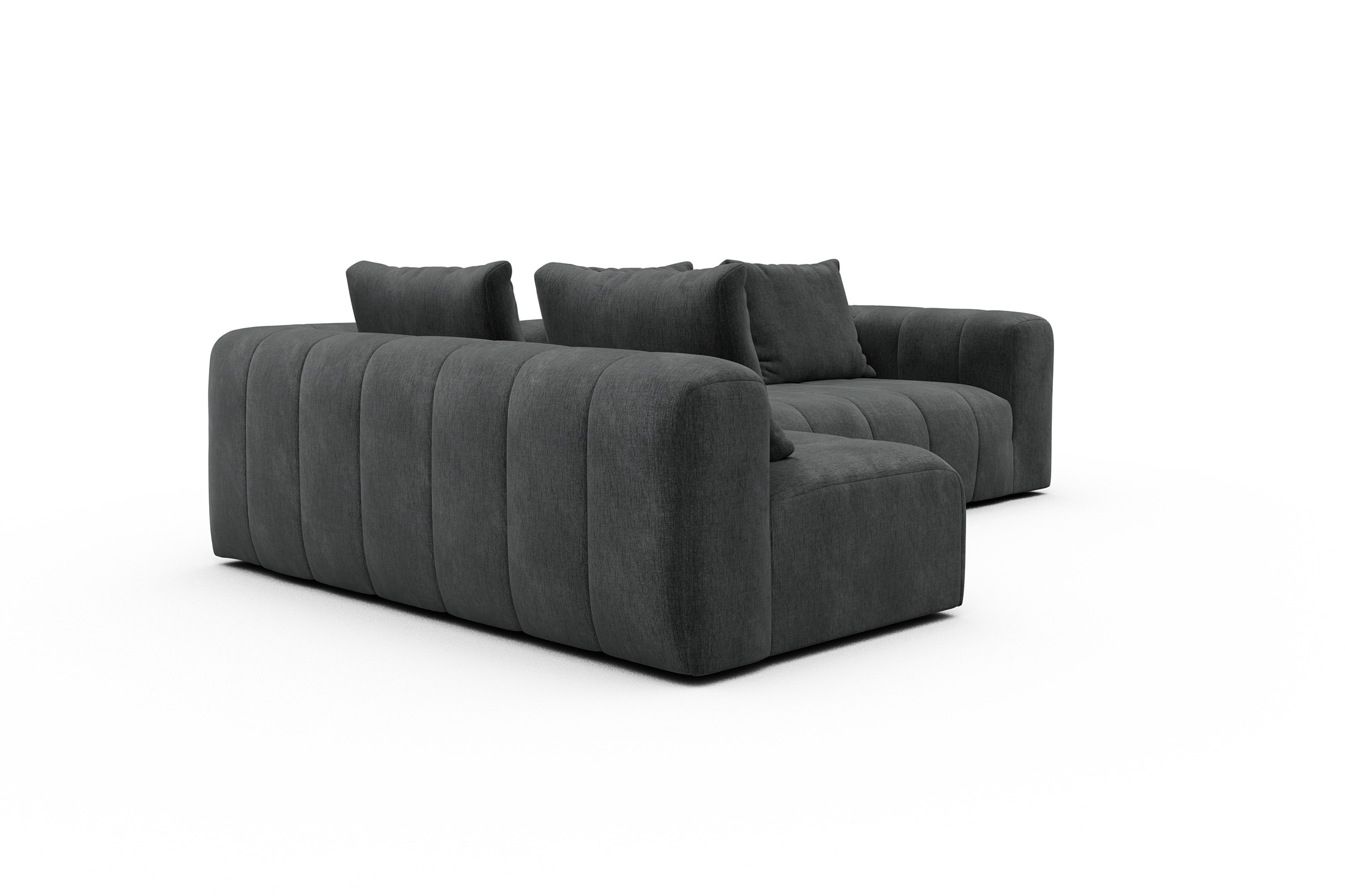 Ecksofa Hugo 2x 2,5-Sitzer Armlehne rechts Smooth-Deep-Warm-Grey