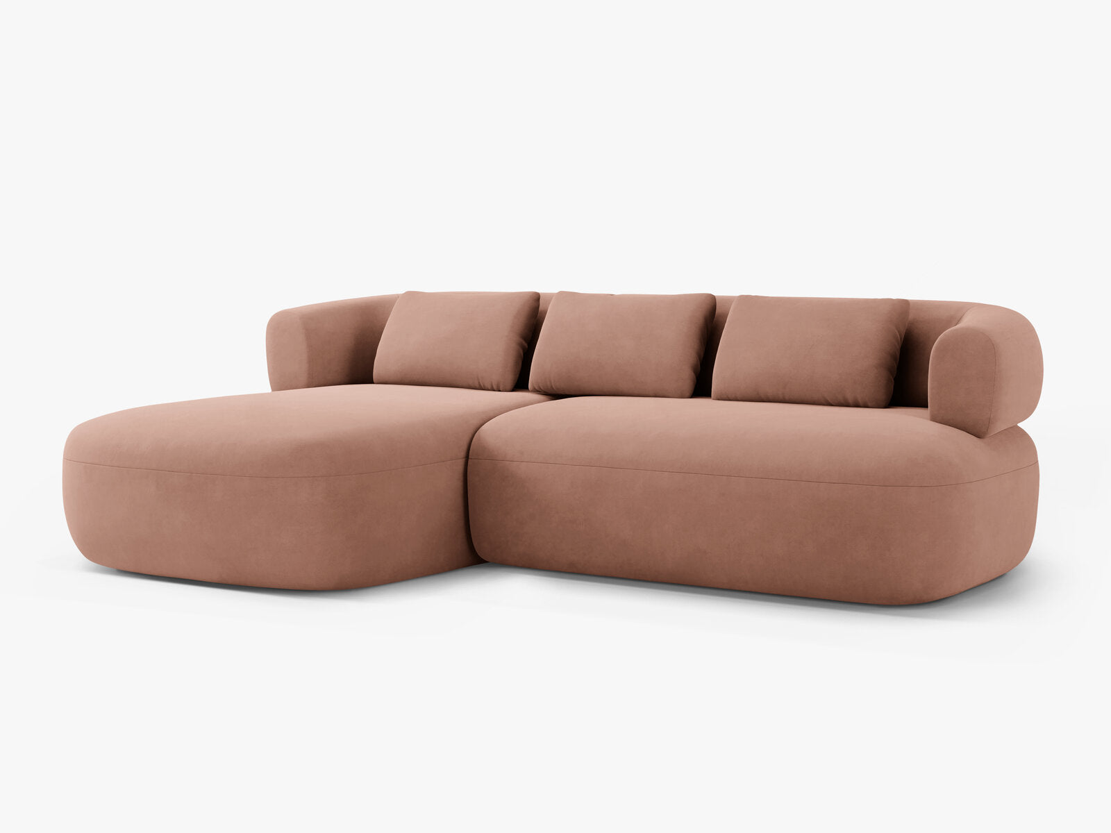 Micadoni 5-Sitzer Ecksofa Jenny Links Samt Salvador Rosa