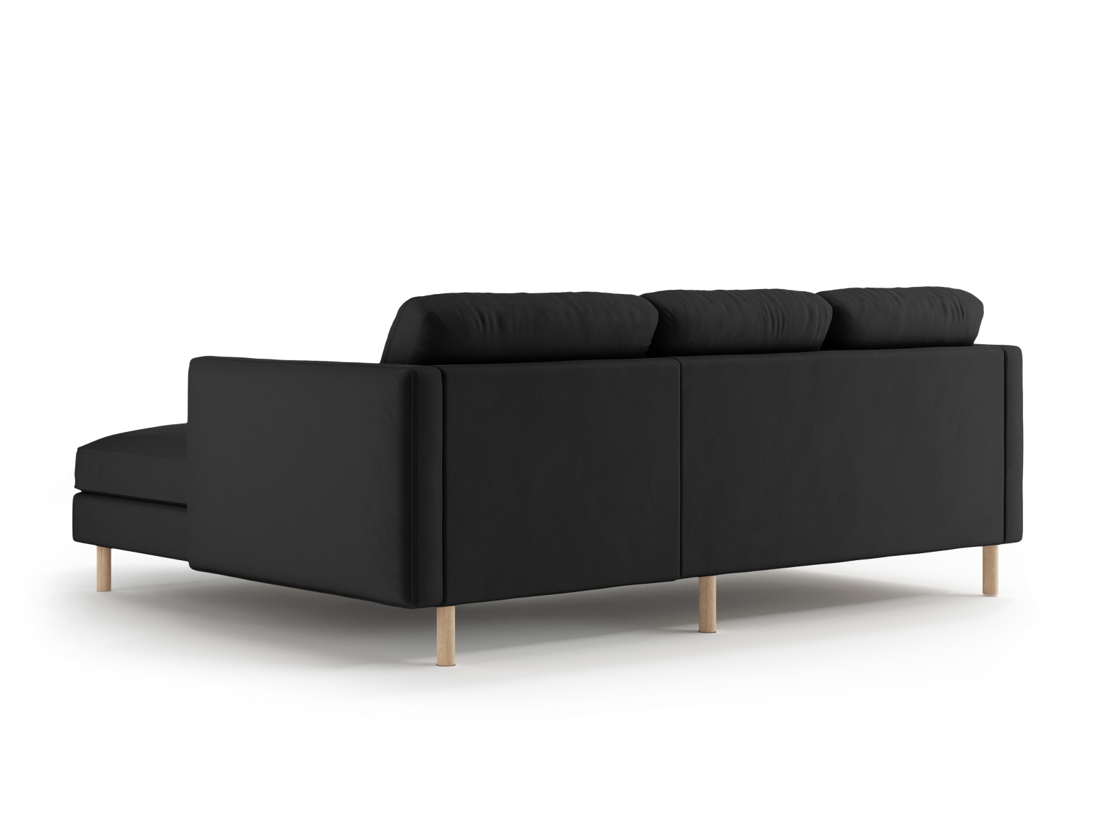Micadoni Ecksofa Eden 3-Sitzer Rechts Samt Schwarz