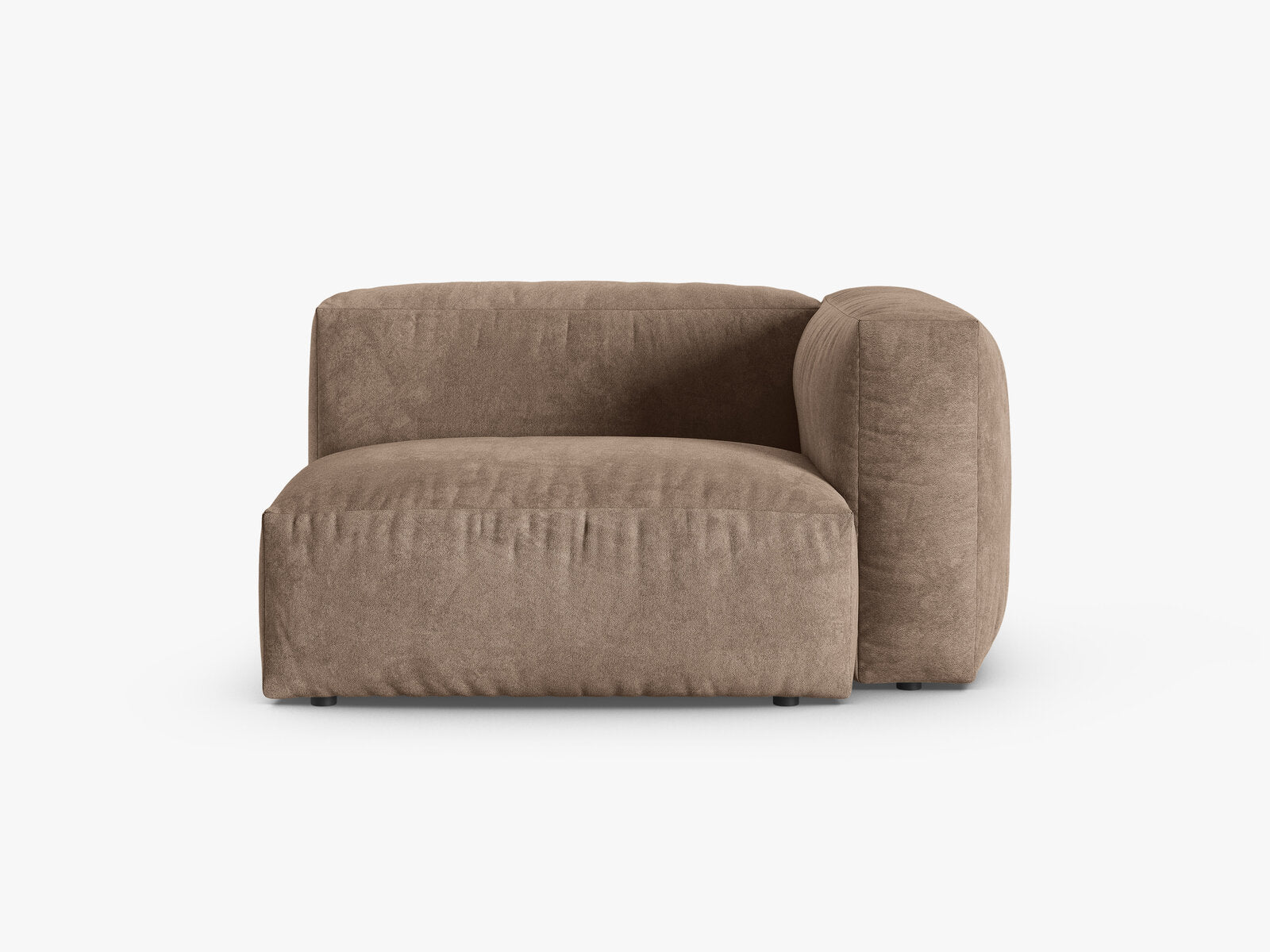 Micadoni Eckmodul mit Armlehne Martina 1-Sitzer 90cm Sitztiefe Rechts Samt Vogue Dunkelbeige