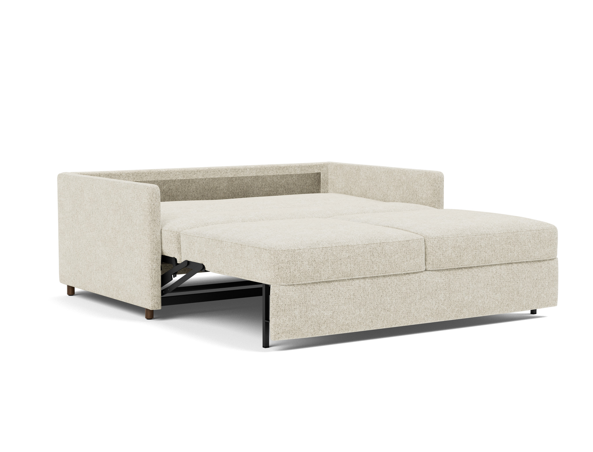Schlafsofa Neah mit Slim-Armlehnen 160 Strukturierter Stoff Taura 357-Off-White
