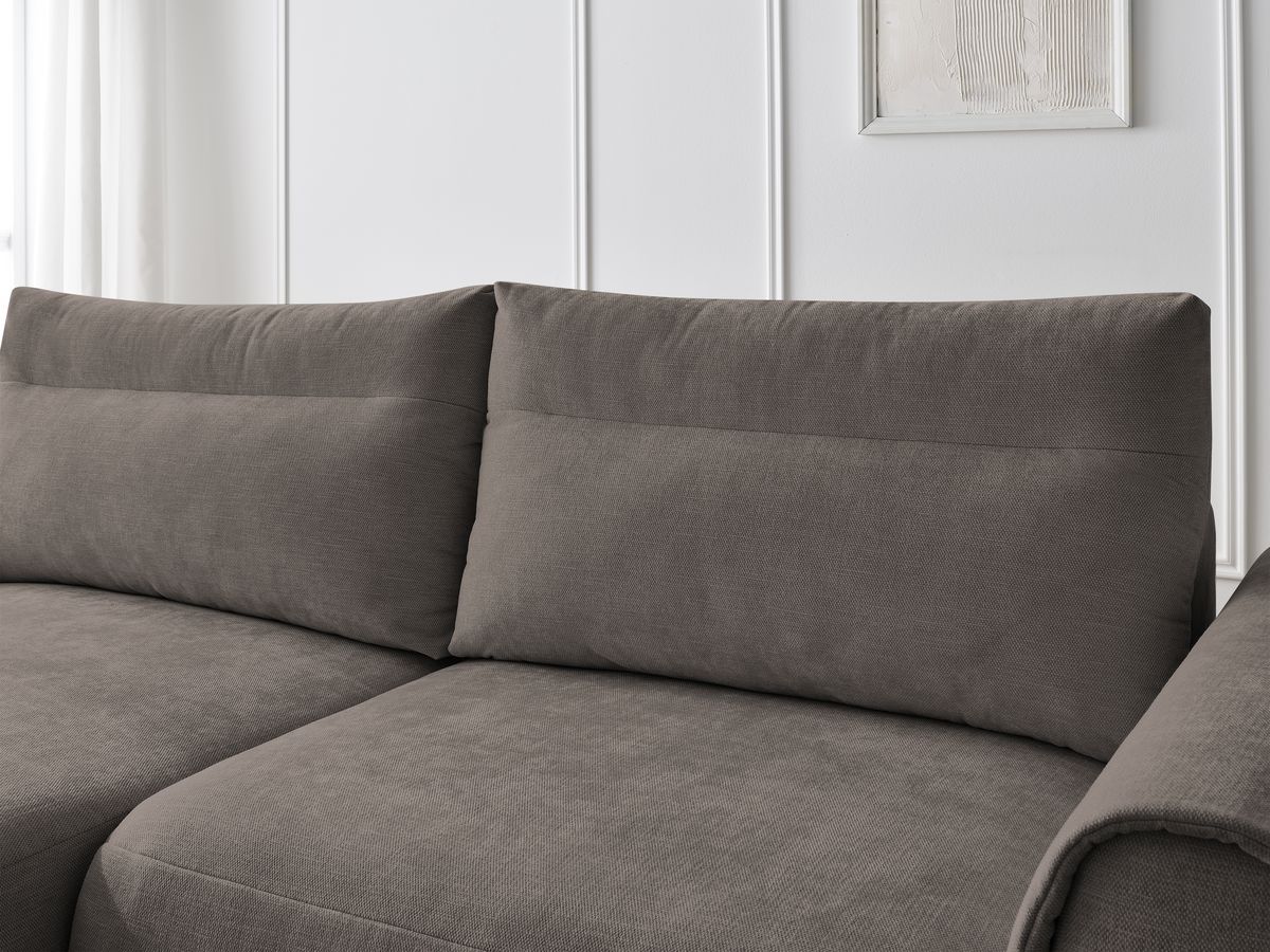 Bobochic Aden Ecksofa 246 × 152 cm Stoff Taupe Ecke links