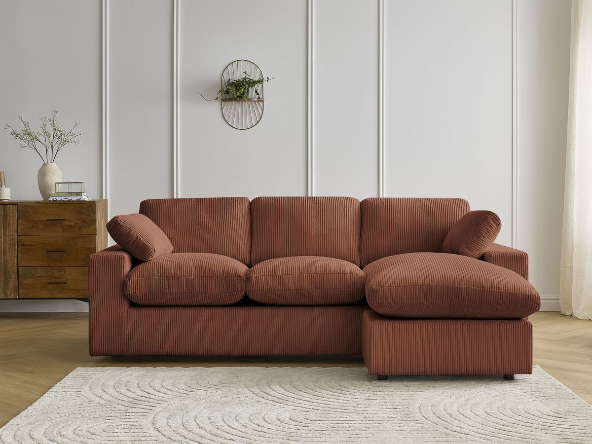 Bobochic Belair Ecksofa 220 × 139 cm Cordsamt Orange