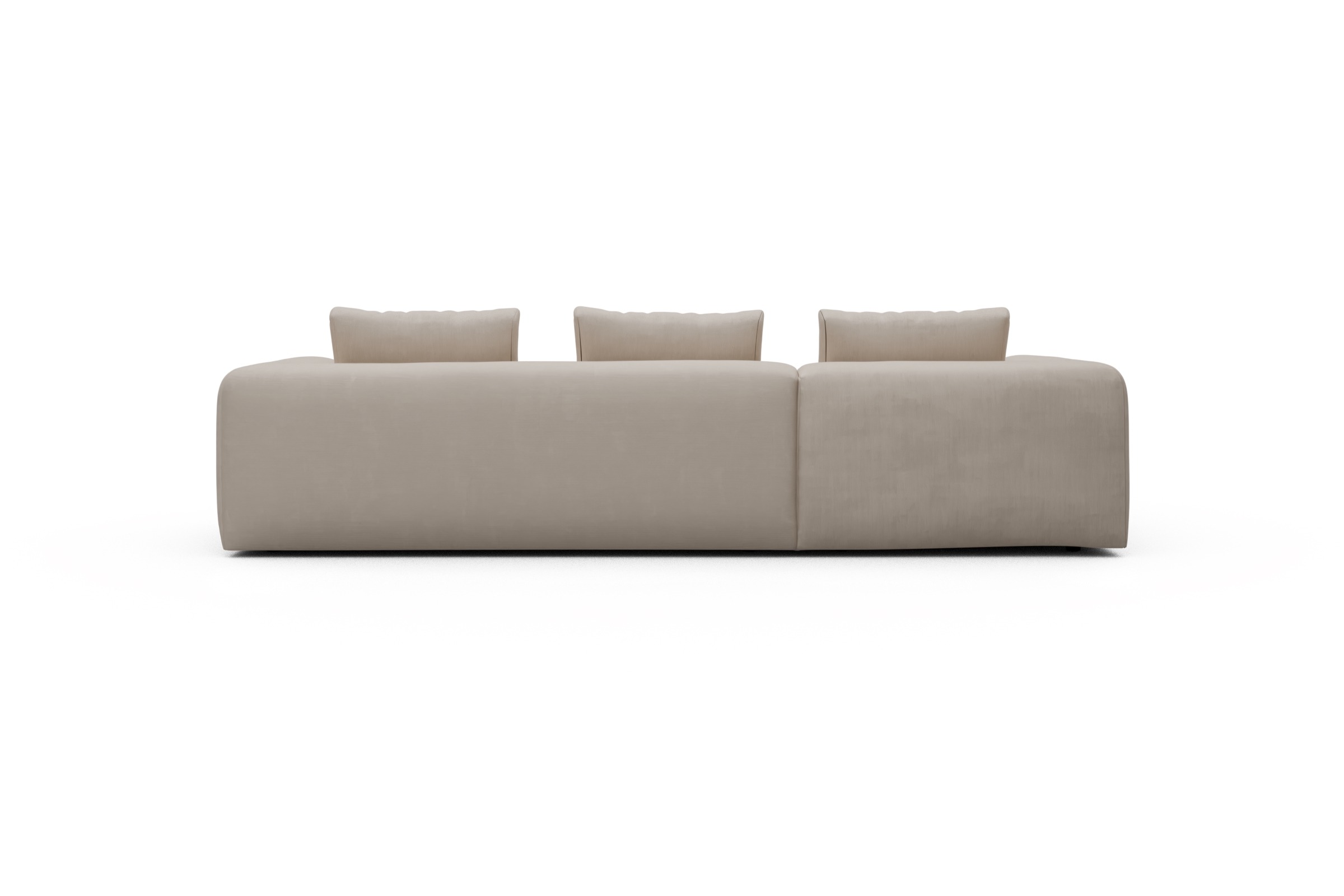 Ecksofa Fred Chaiselongue links mit 2,5-Sitzer Cordufine-Off-White