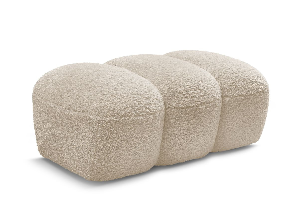 Bobochic Hippolyte Pouf Bouclé-Stoff Beige