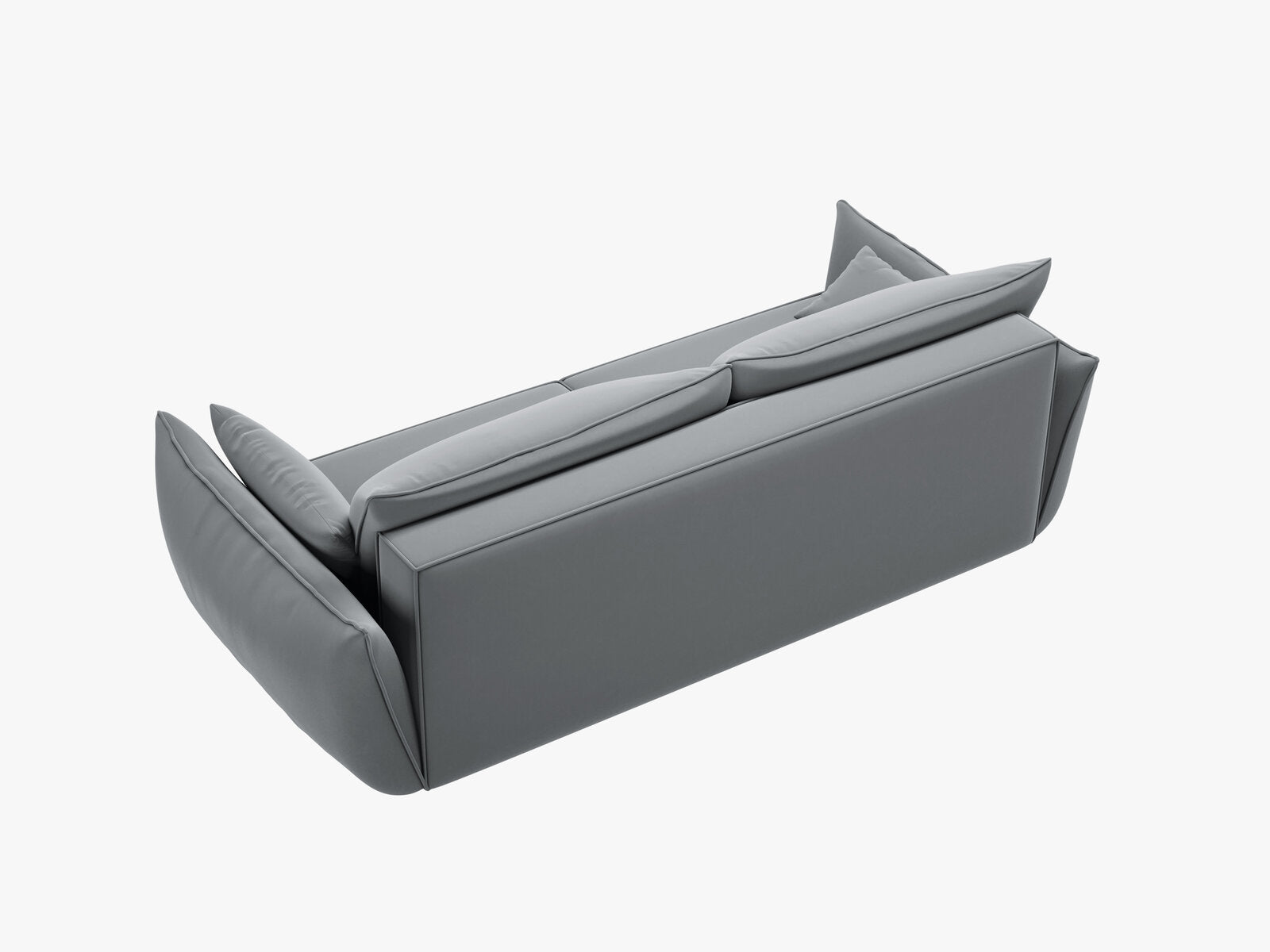 Micadoni Kaelle Schlafsofa 3-Sitzer mit Bettkasten Samt Bluvel Grau