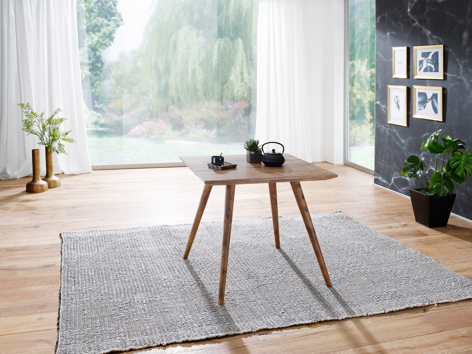 Esstisch Bindal Massivholz Dunkelbraun 80 × 80 cm