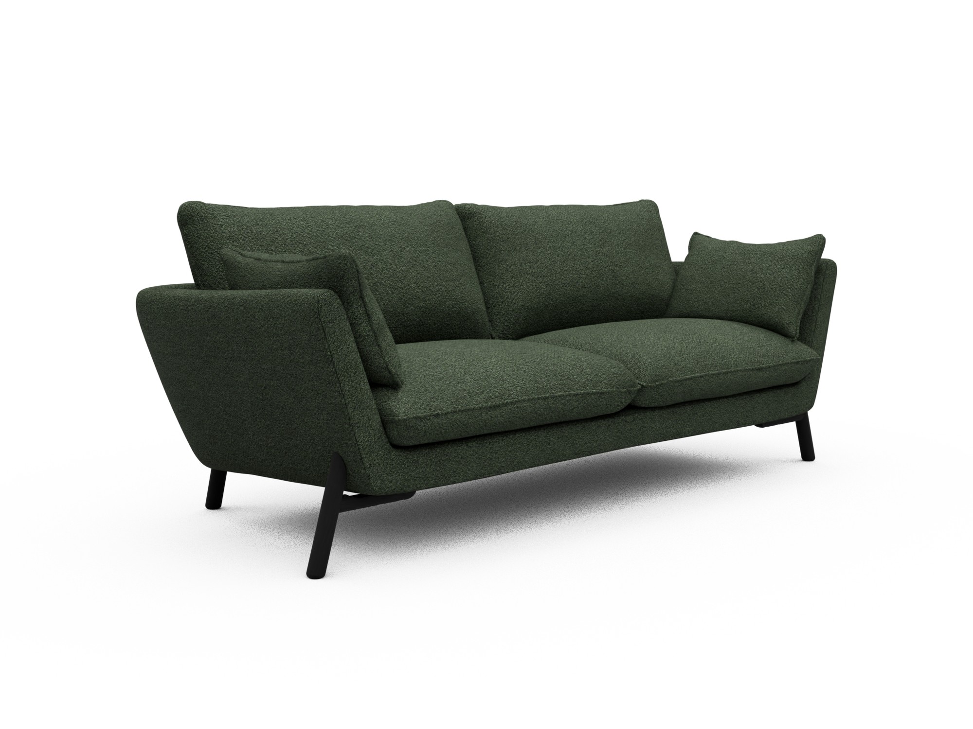 Skandi Home Sofa Emil 3-Sitzer Beinfarbe Eiche Schwarz Vanora-Deep-Green moebelfaktor
