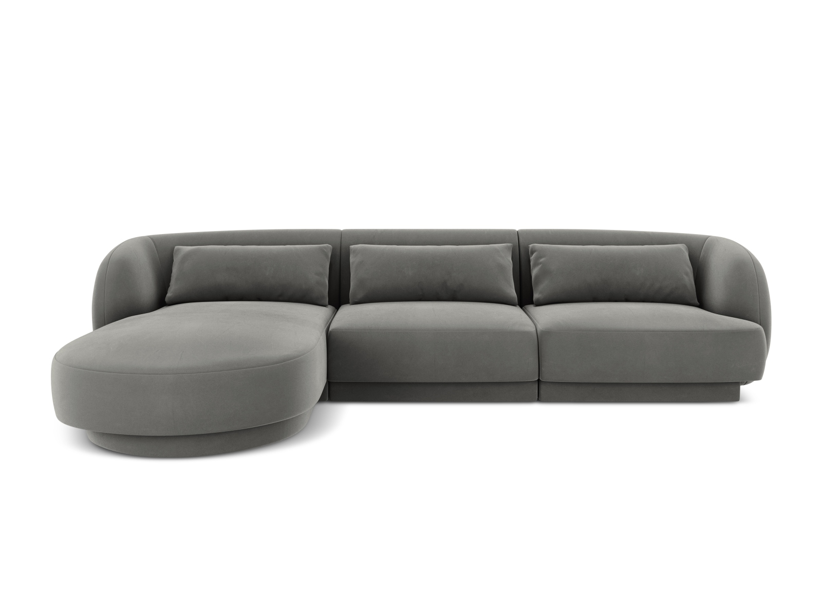 Cosmopolitan Design Ecksofa Tulum 4-Sitzer Samt Bluvel Hellgrau Links