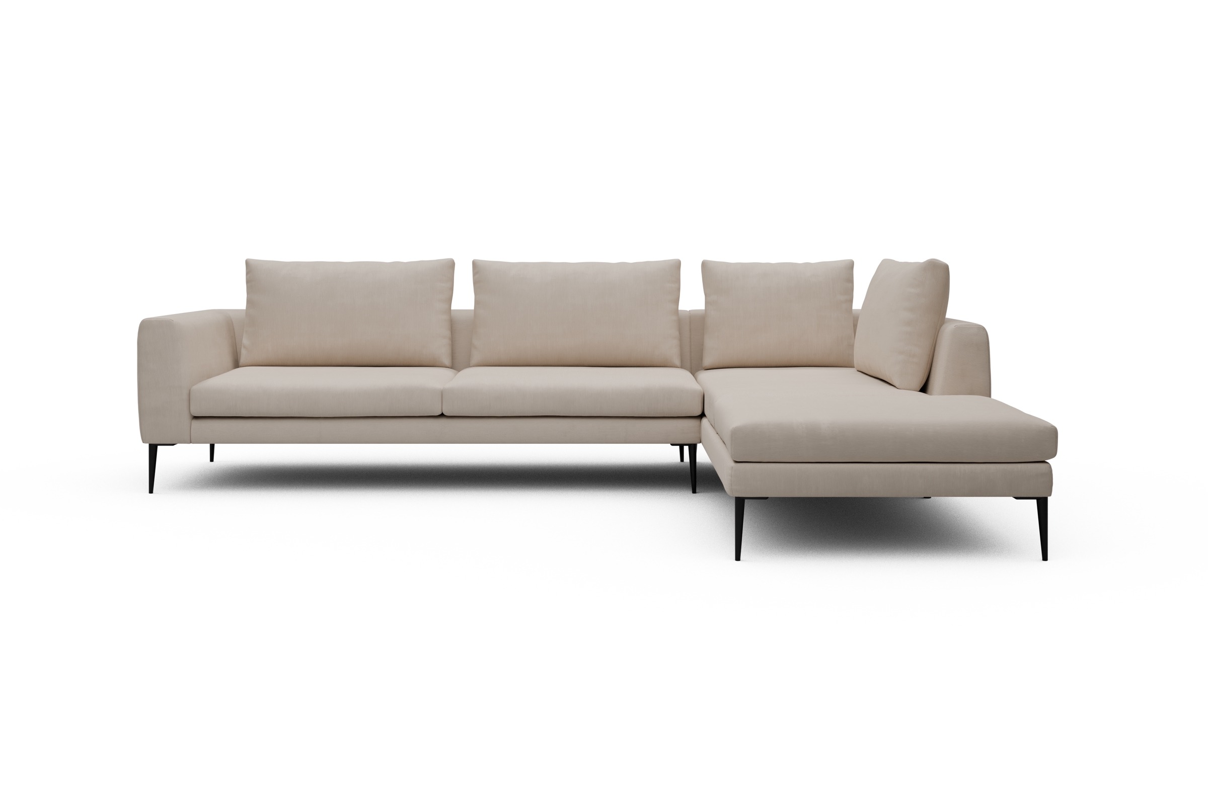 Skandi Home Ecksofa Paul Relax-Ecke links mit 3-Sitzer Cordufine-Off-White moebelfaktor