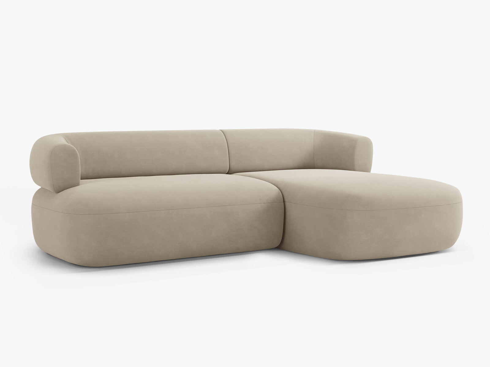 Micadoni 5-Sitzer Ecksofa Jenny Rechts Samt Salvador Beige