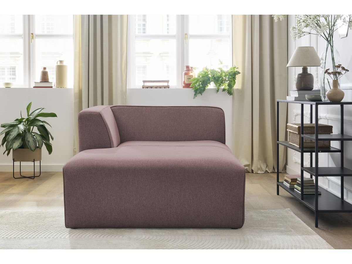 Bobochic Megeve Méridienne-Modul Melange-Stoff Rosa Ecke links