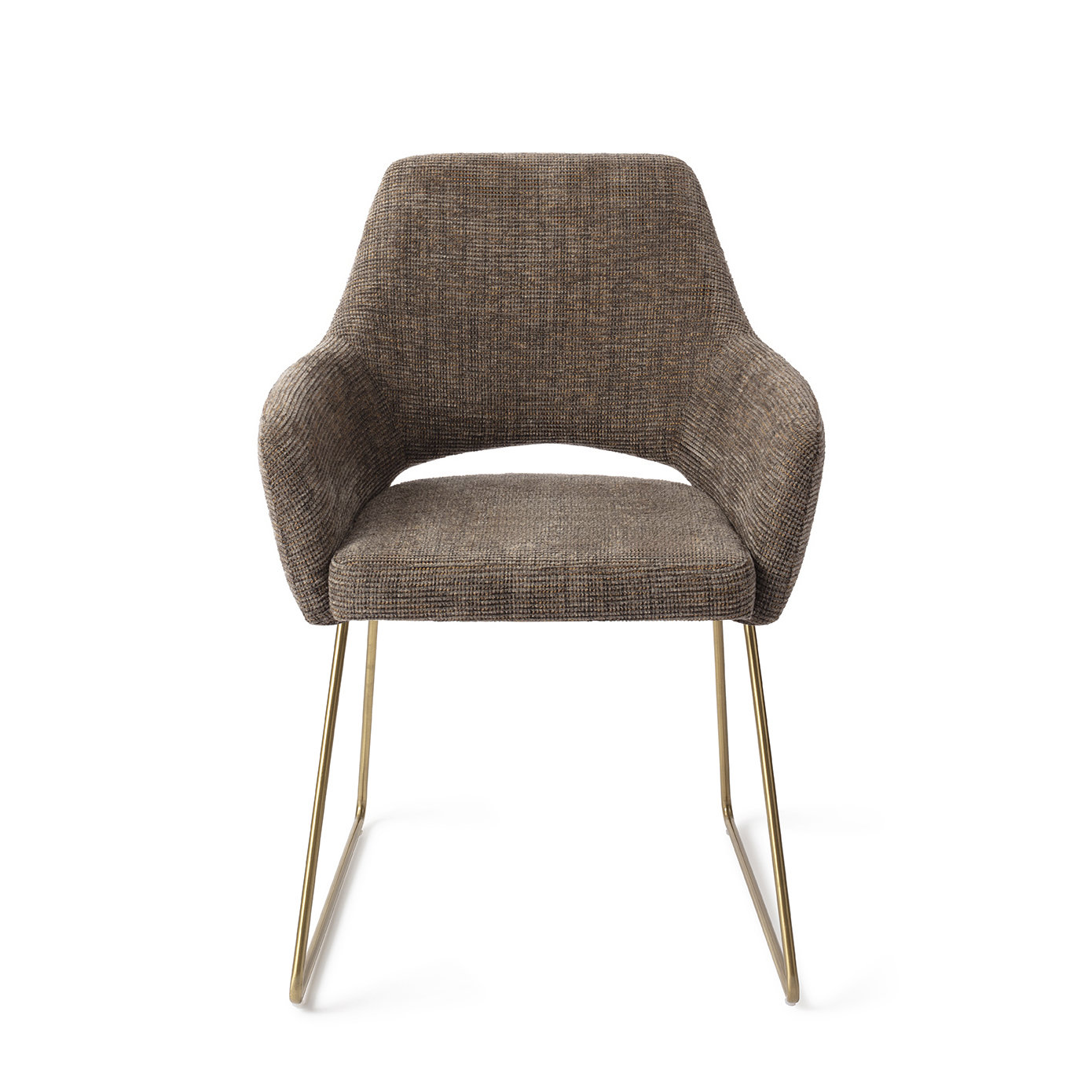 Jesper Home Esszimmerstuhl Yanai Checked Chestnut Slide Gold