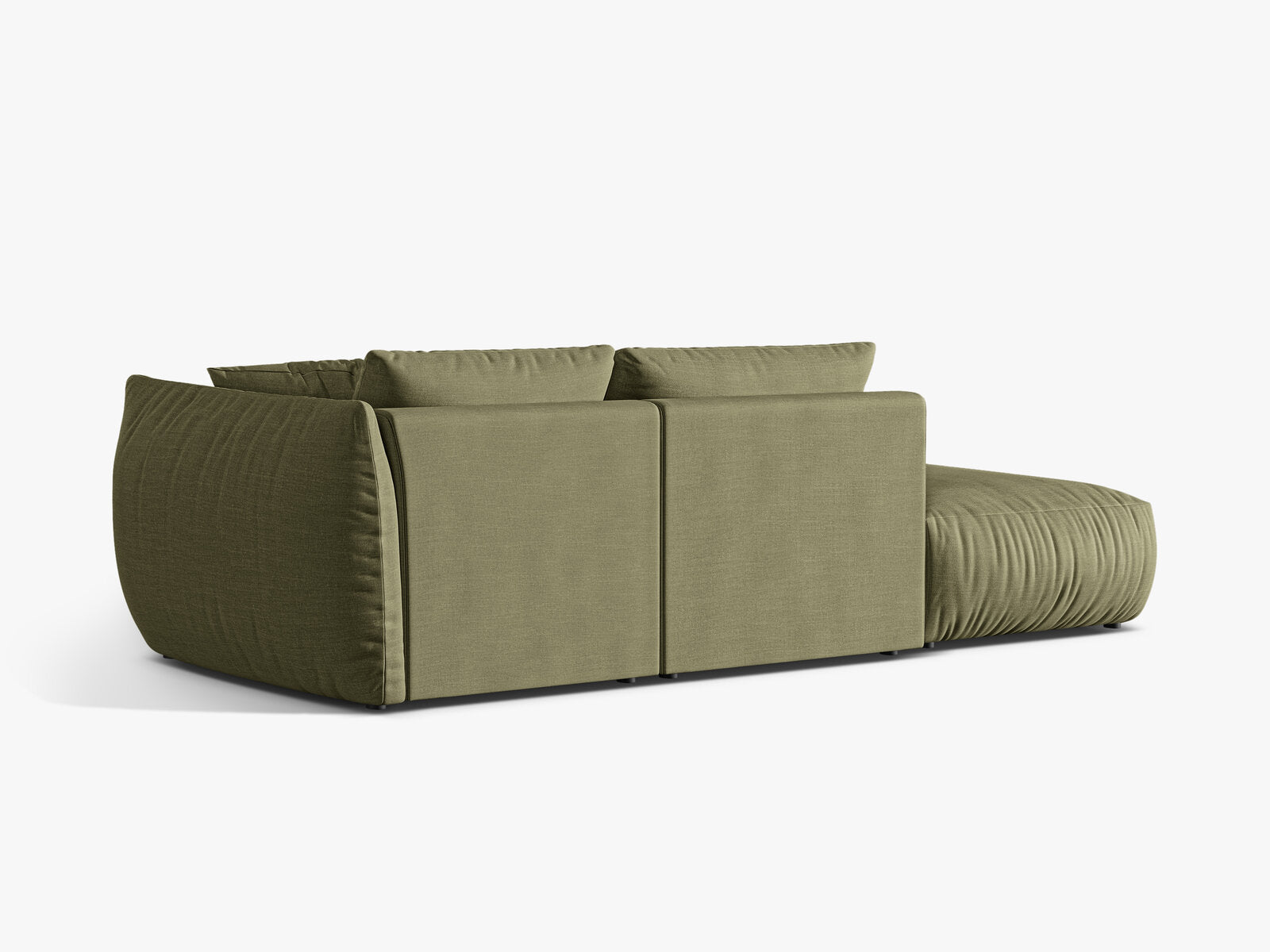 Micadoni Modulares Sofa Chris 3-Sitzer Links Strukturierter Stoff Hellgrün