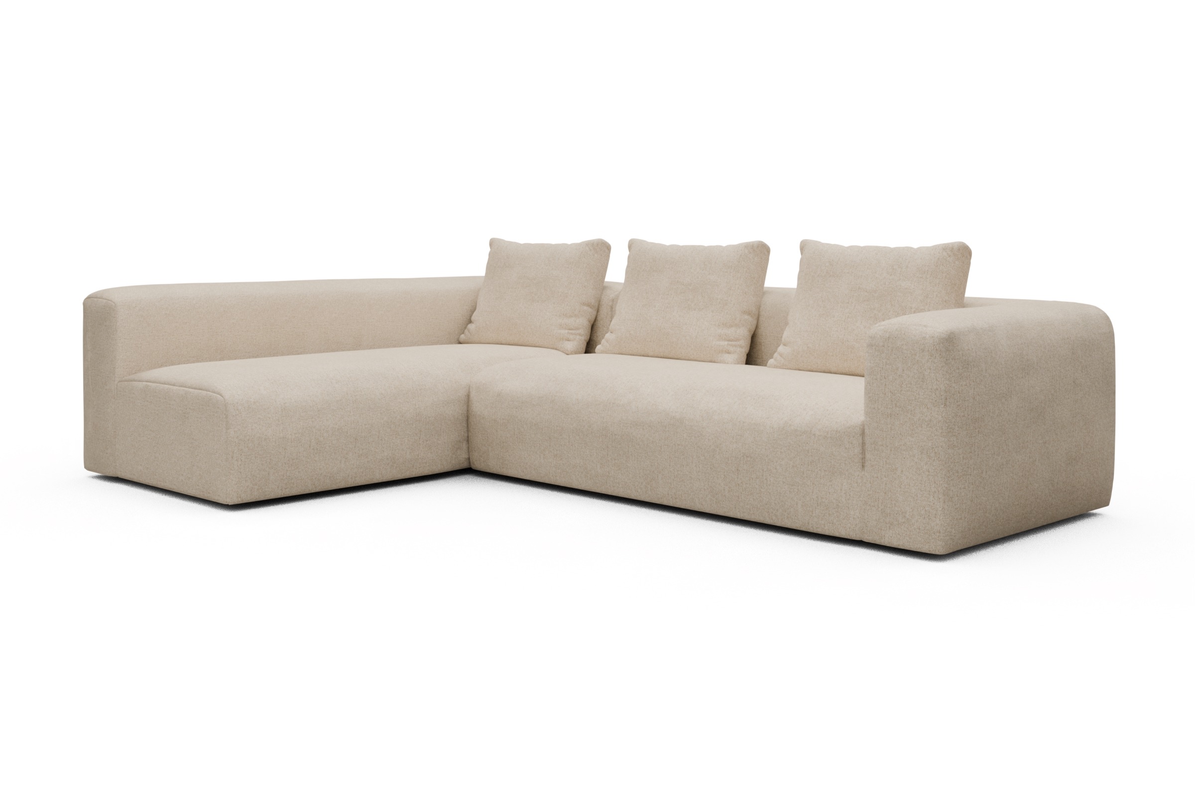 Ecksofa Fred 2x 2,5-Sitzer links offen Casone-Natural-Beige