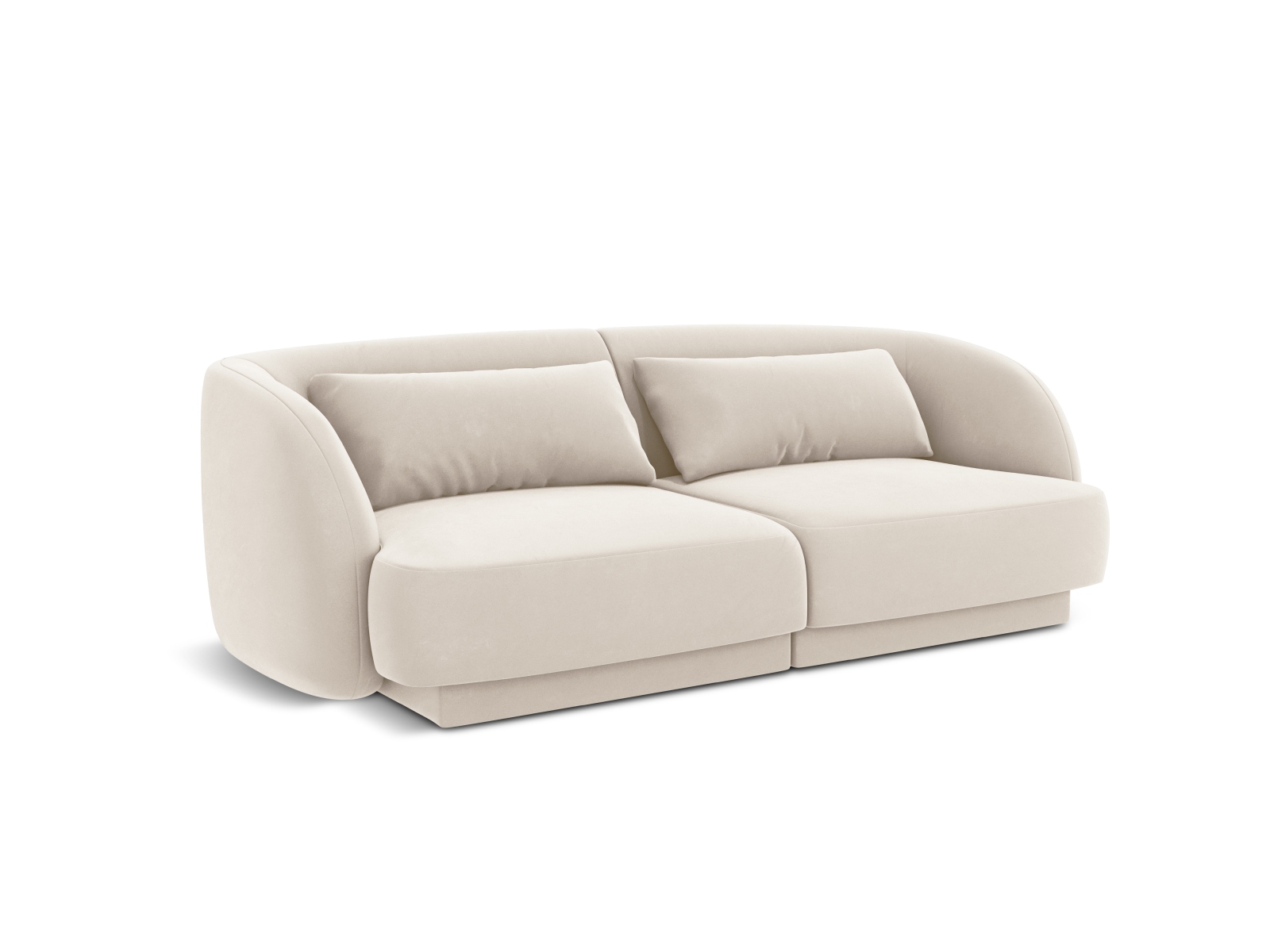Cosmopolitan Design Sofa Tulum 2-Sitzer Samt Bluvel Helles Beige