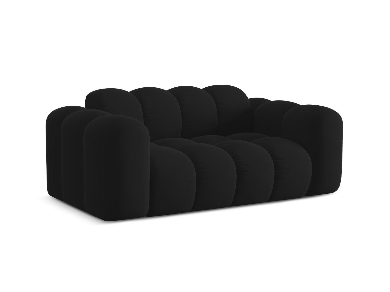 Cosmopolitan Design Sofa Treno 2-Sitzer Samt Bluvel Schwarz