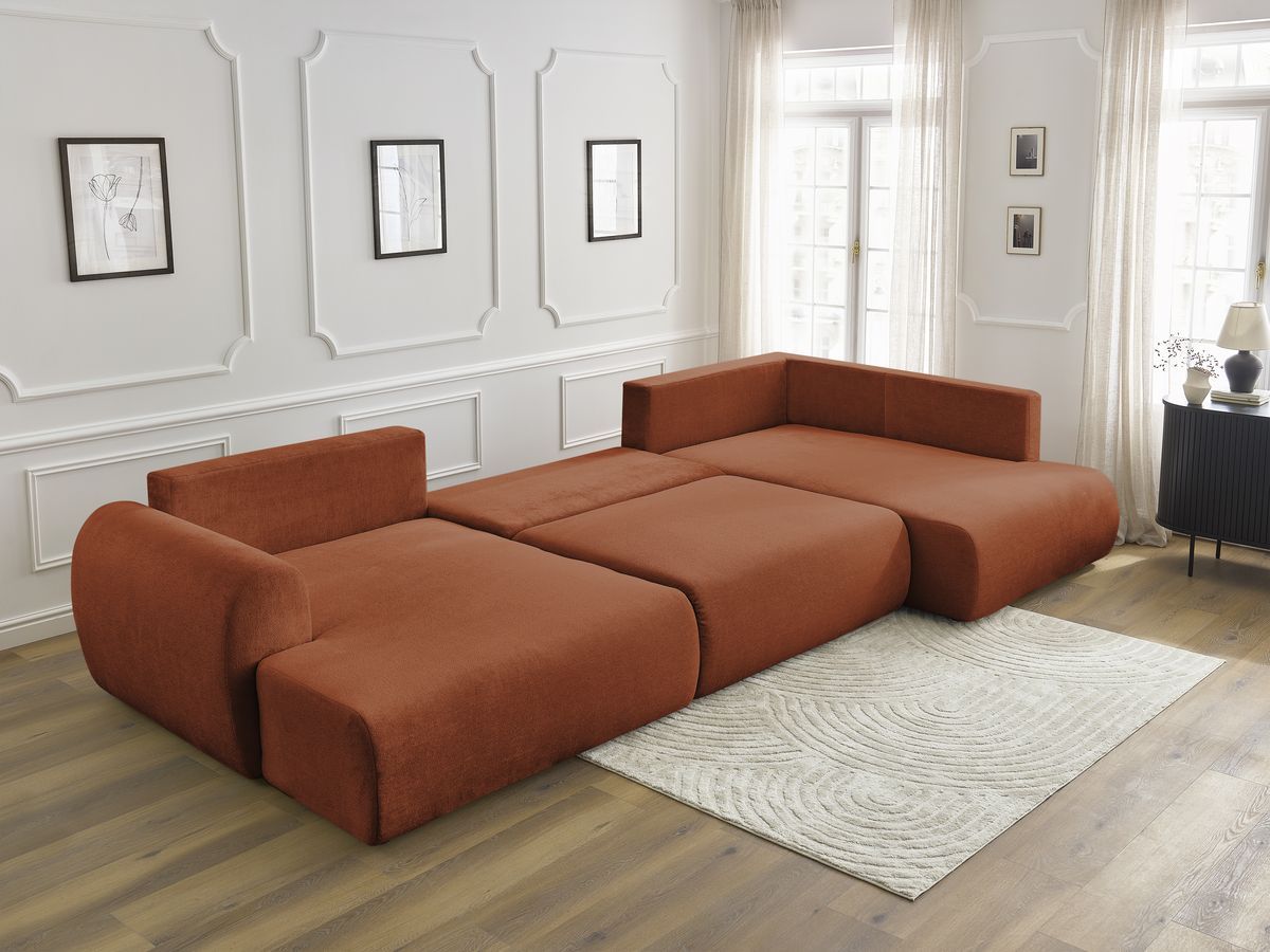 Bobochic Lucien Wohnlandschaft Stoff Orange Ecke links