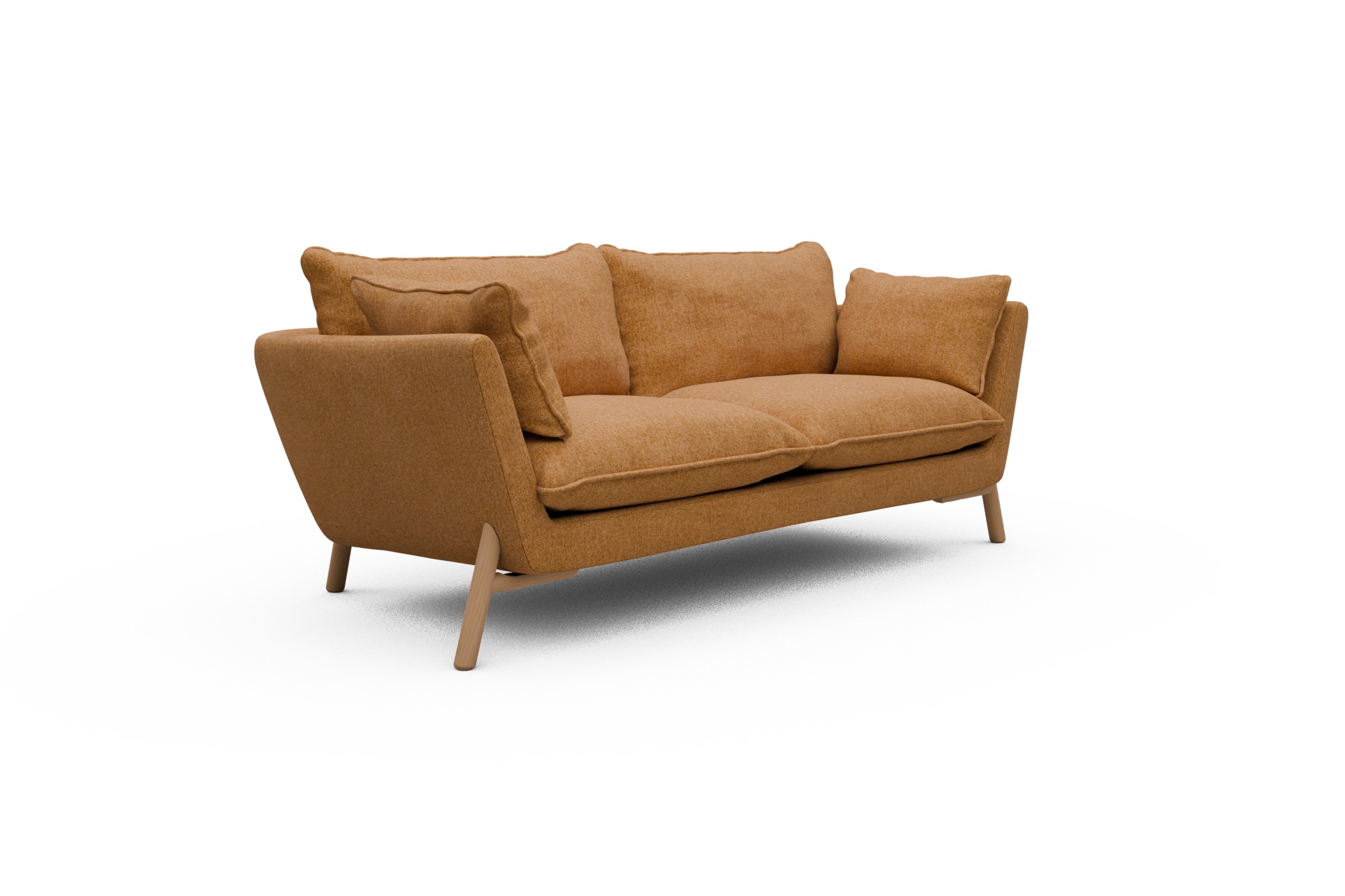 Sofa Emil PREMIUM 2-Sitzer Beinfarbe Eiche Natur Casone-Warm-Yellow