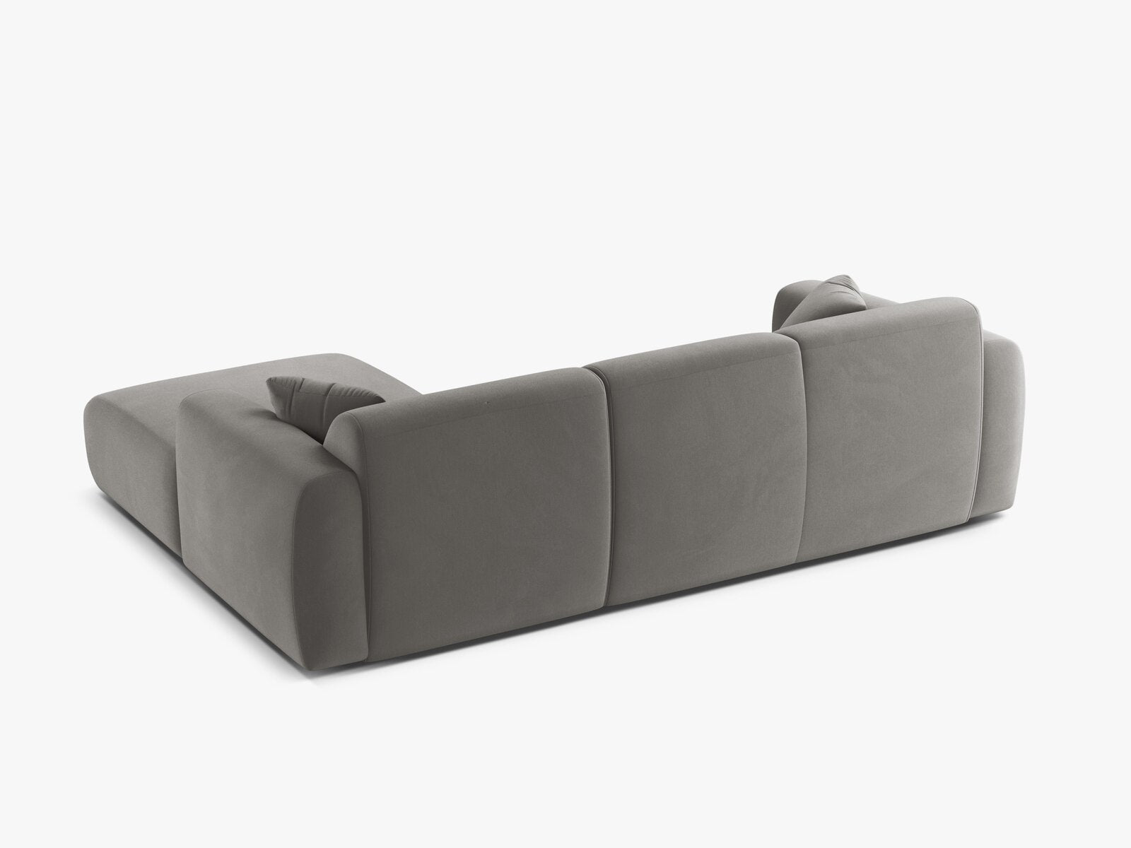 Micadoni Ecksofa Molino 4-Sitzer Rechts Samt Casino Grau