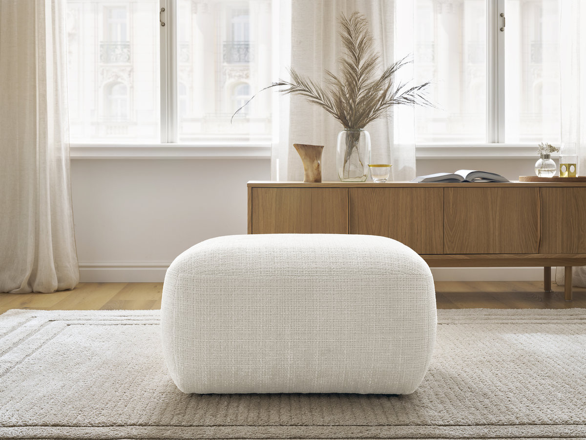 Bobochic Denise Pouf Strukturstoff Weiß
