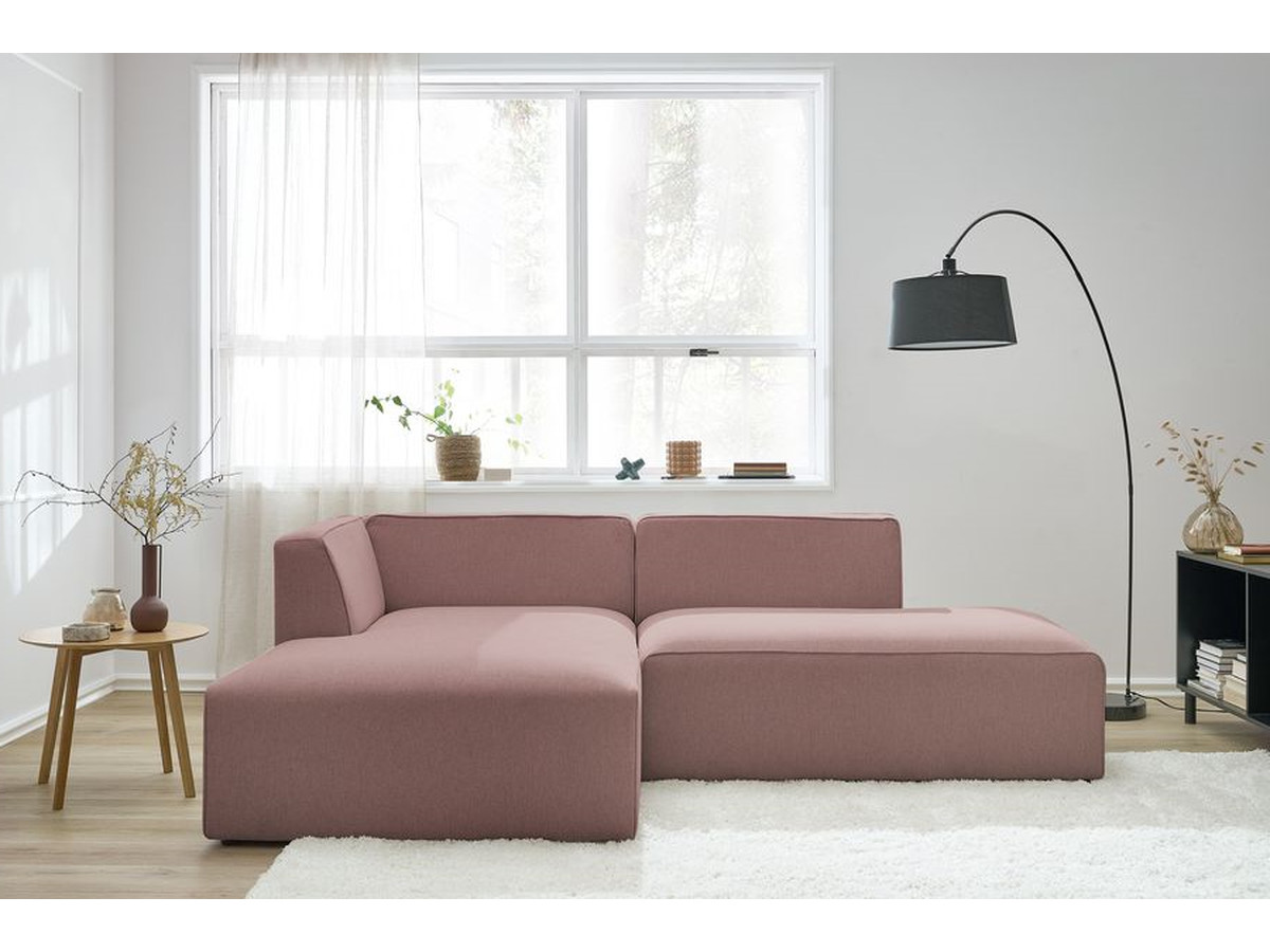 Bobochic Megeve Ecksofa Melange-Stoff Rosa Ecke links