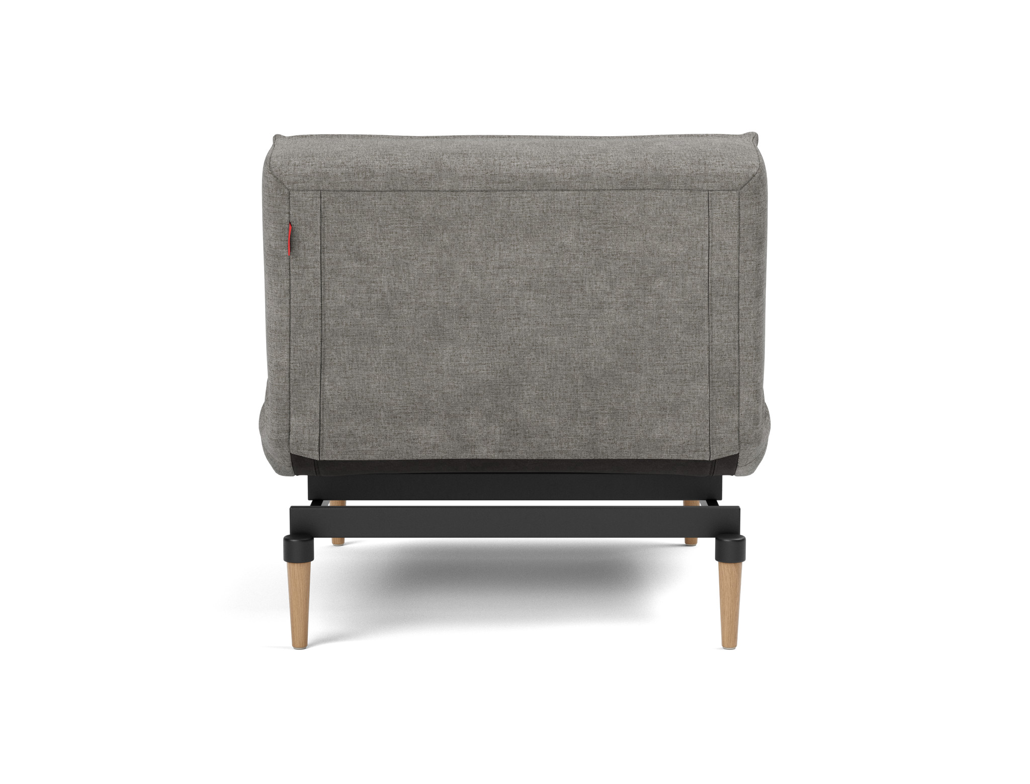 Sessel Splitback Flachgewebe Avella 282-Warm-Grey Beine Styletto Eiche hell