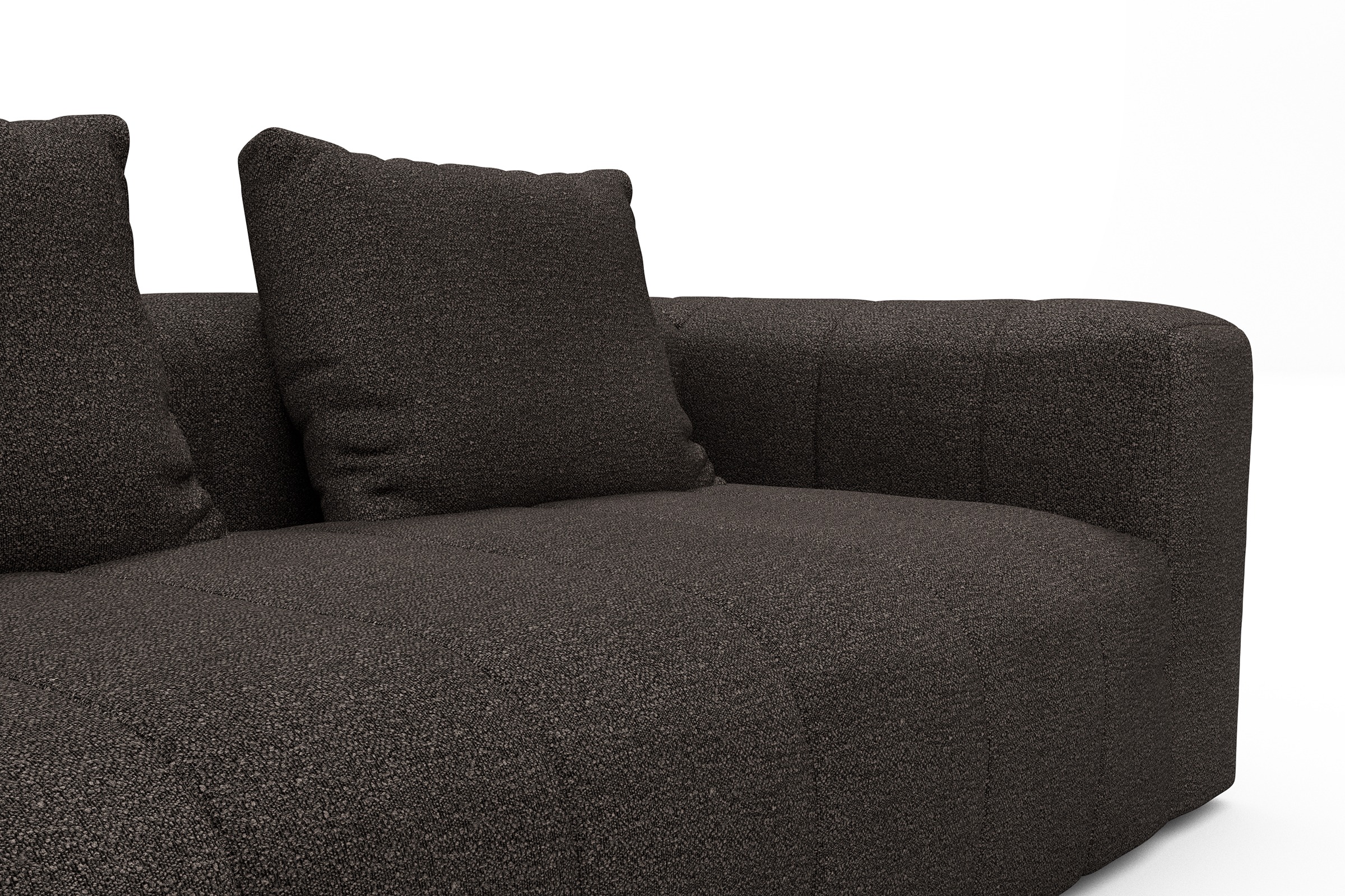 Ecksofa Hugo 2x 2,5-Sitzer Armlehne rechts Boucle-Taupe