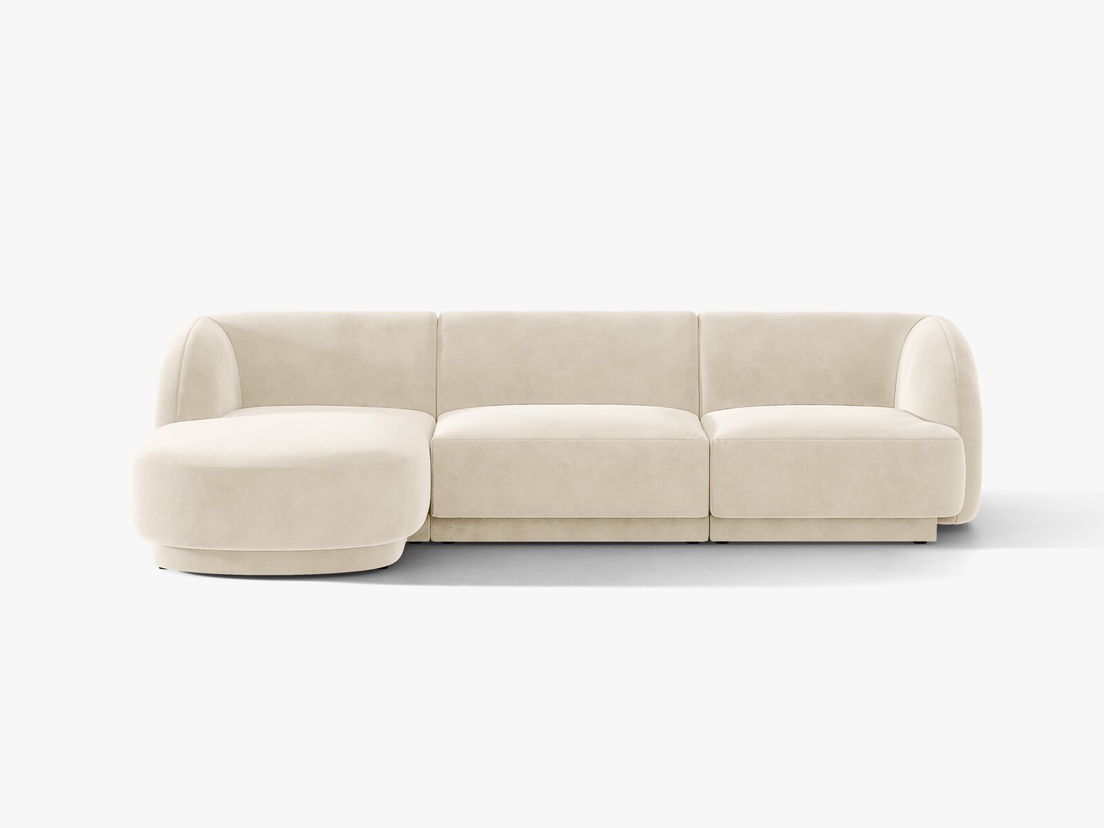 Micadoni Ecksofa Miley 4-Sitzer Samt Venus Helles Beige Links