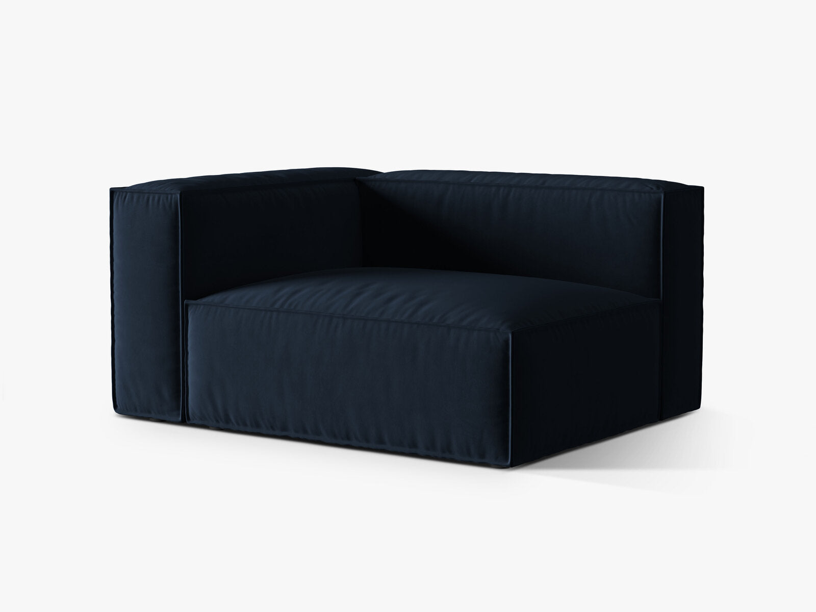Micadoni Eckmodul Nuria 2-Sitzer Links Samt Dunkelblau