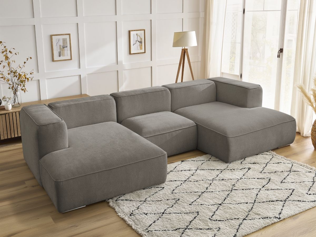 Bobochic Zephyr Wohnlandschaft Strukturstoff Taupe