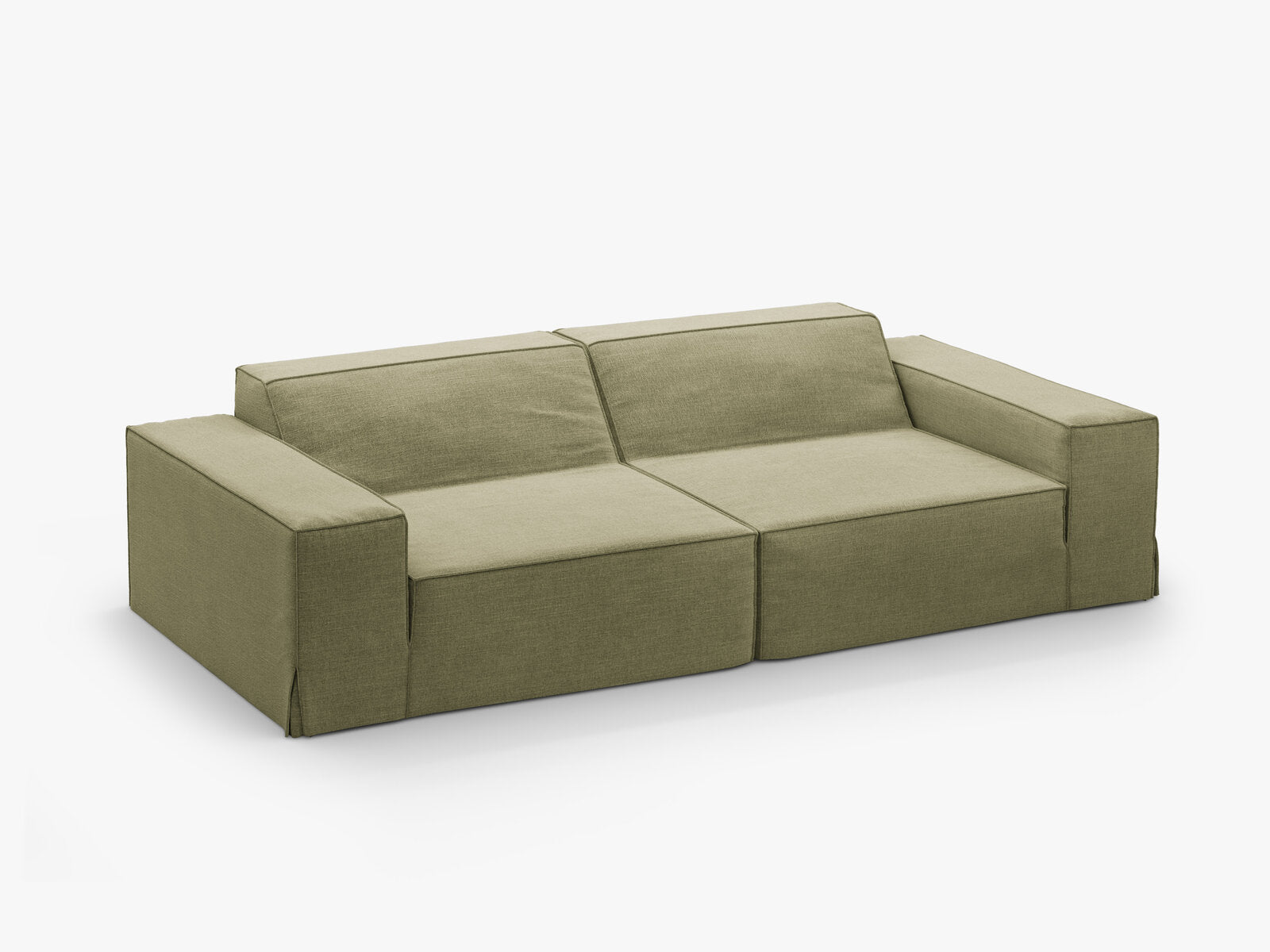 Micadoni 3-Sitzer Sofa Jodie Strukturierter Stoff Lins Hellgrün