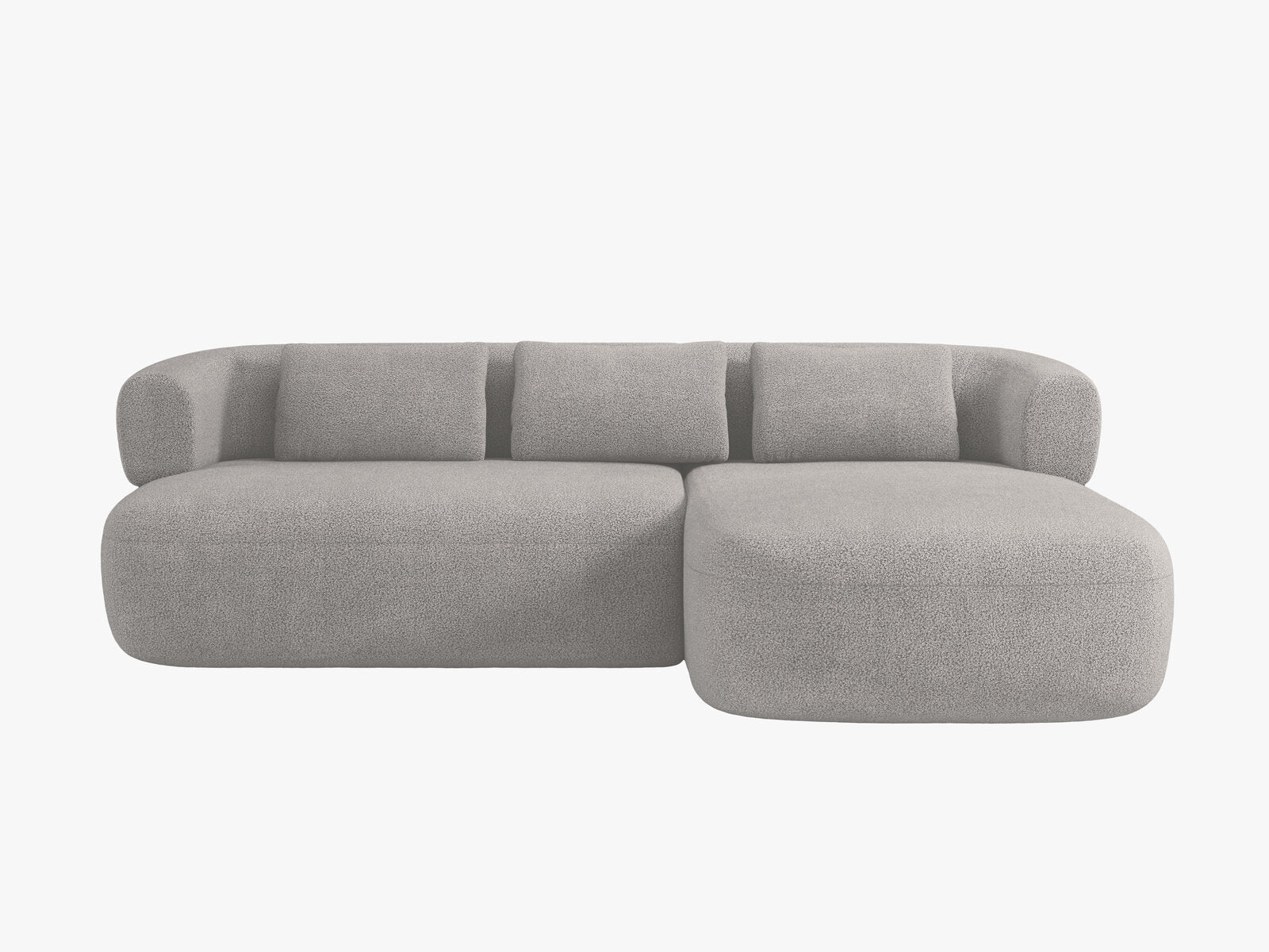 Micadoni 5-Sitzer Ecksofa Jenny Rechts Boucle Now or Never Hellgrau