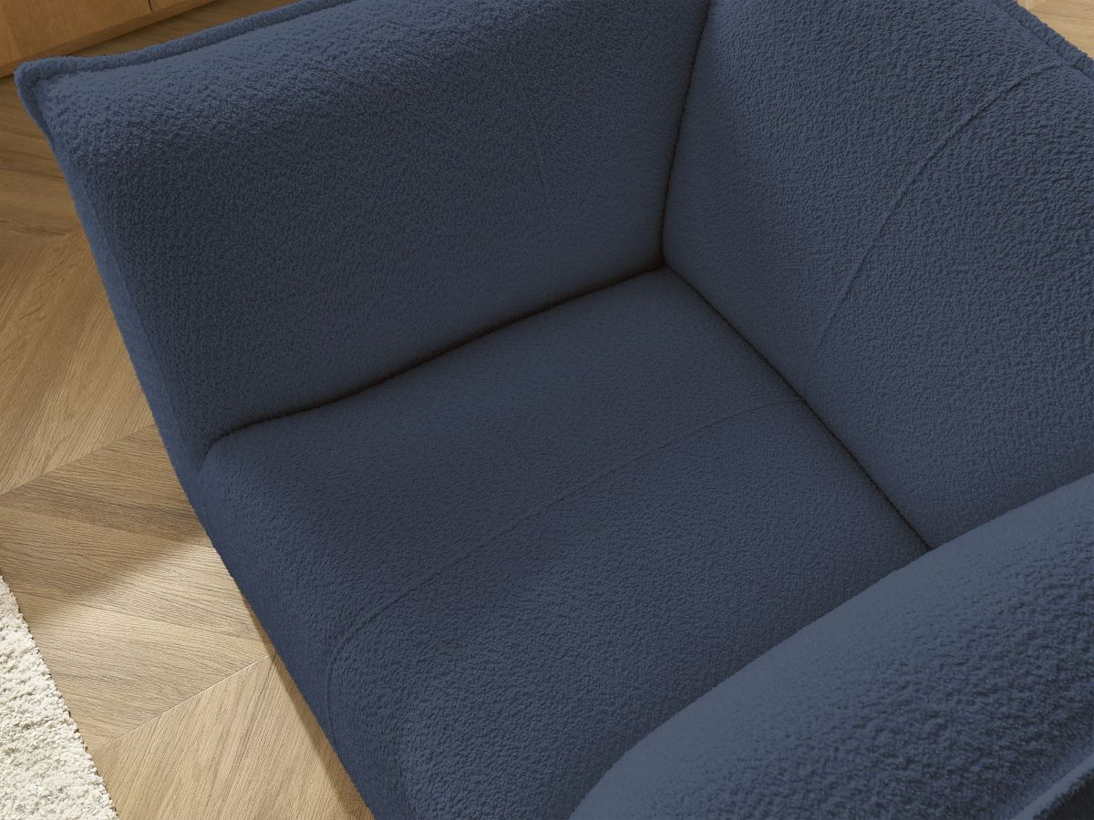 Bobochic Giorgia Sessel Bouclé-Stoff Dunkelblau