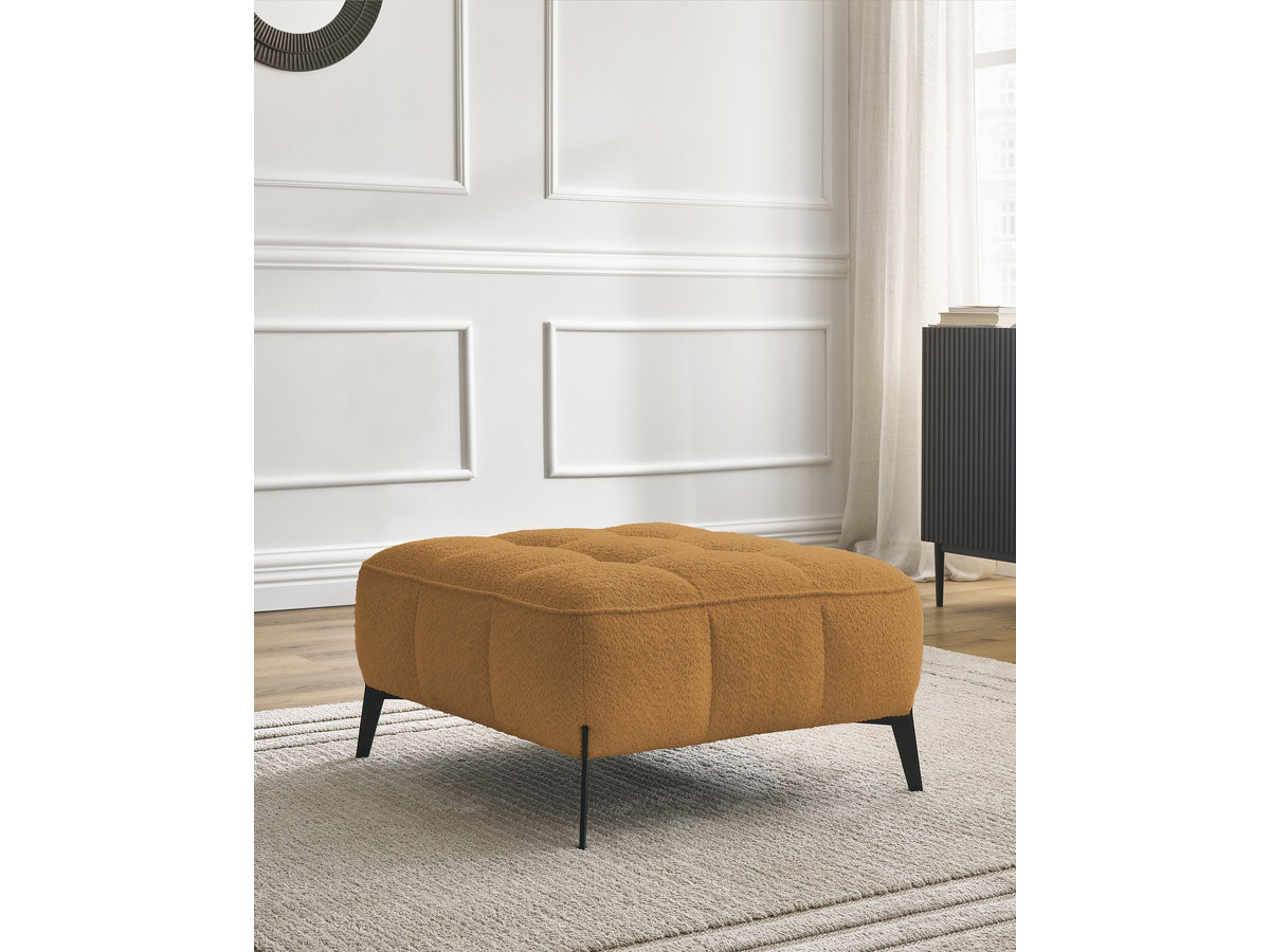 Bobochic Anis Pouf Bouclé-Stoff Gelb