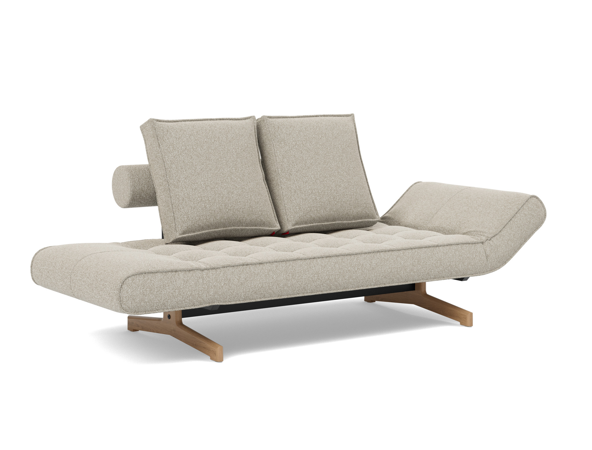 Tagesbett Ghia Boucle Skandi 539-Beige Beine Eiche