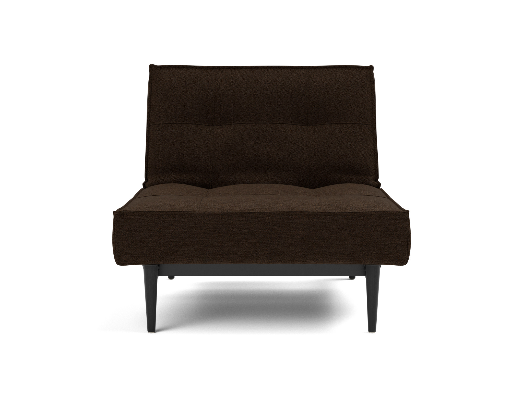 Sessel Splitback Strukturierter Stoff Taura 358-Chocco Beine Styletto Eiche schwarz