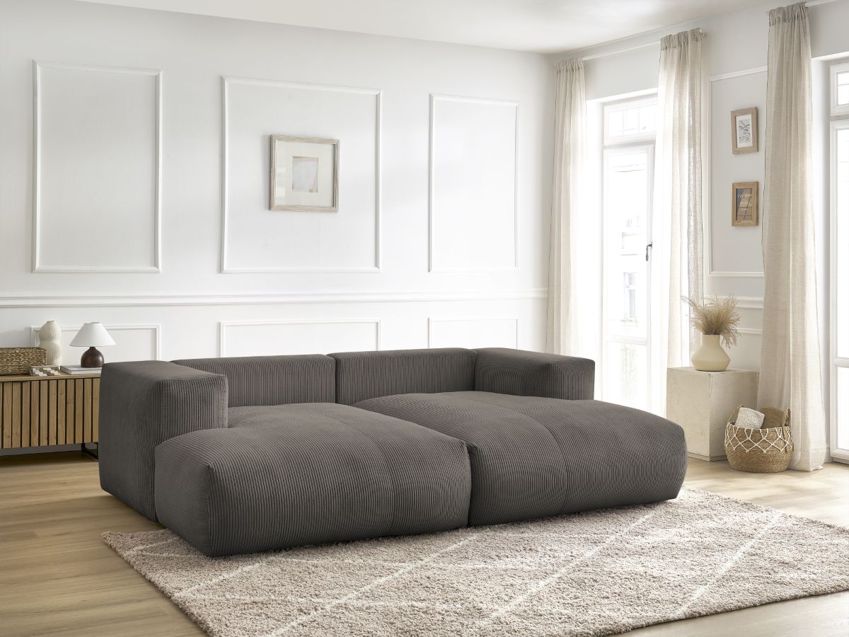 Bobochic Voltaire Sofa 4-Sitzer 248 × 170 cm Cordsamt Taupe